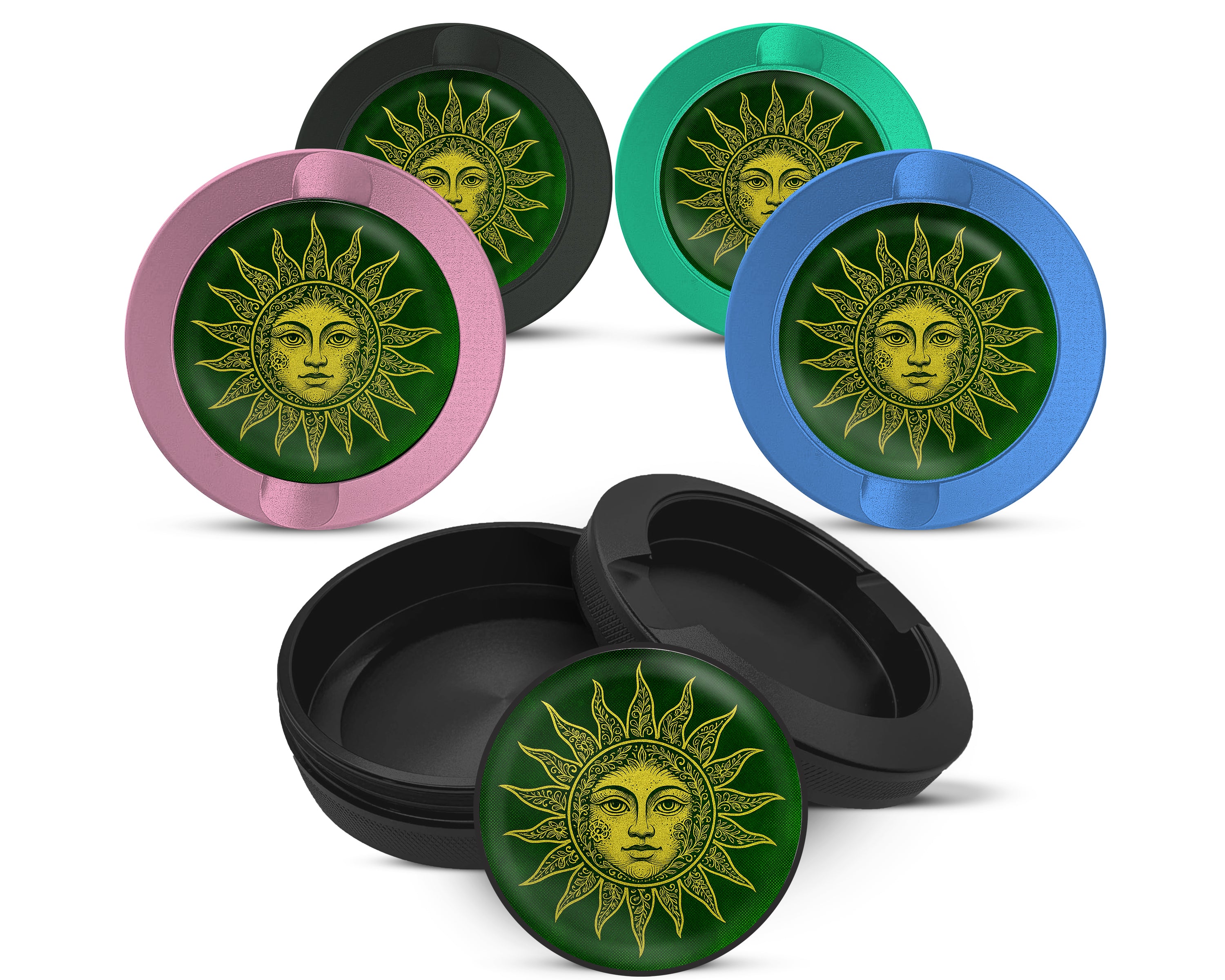 Snus Storage Case Golden Intricate Sun 