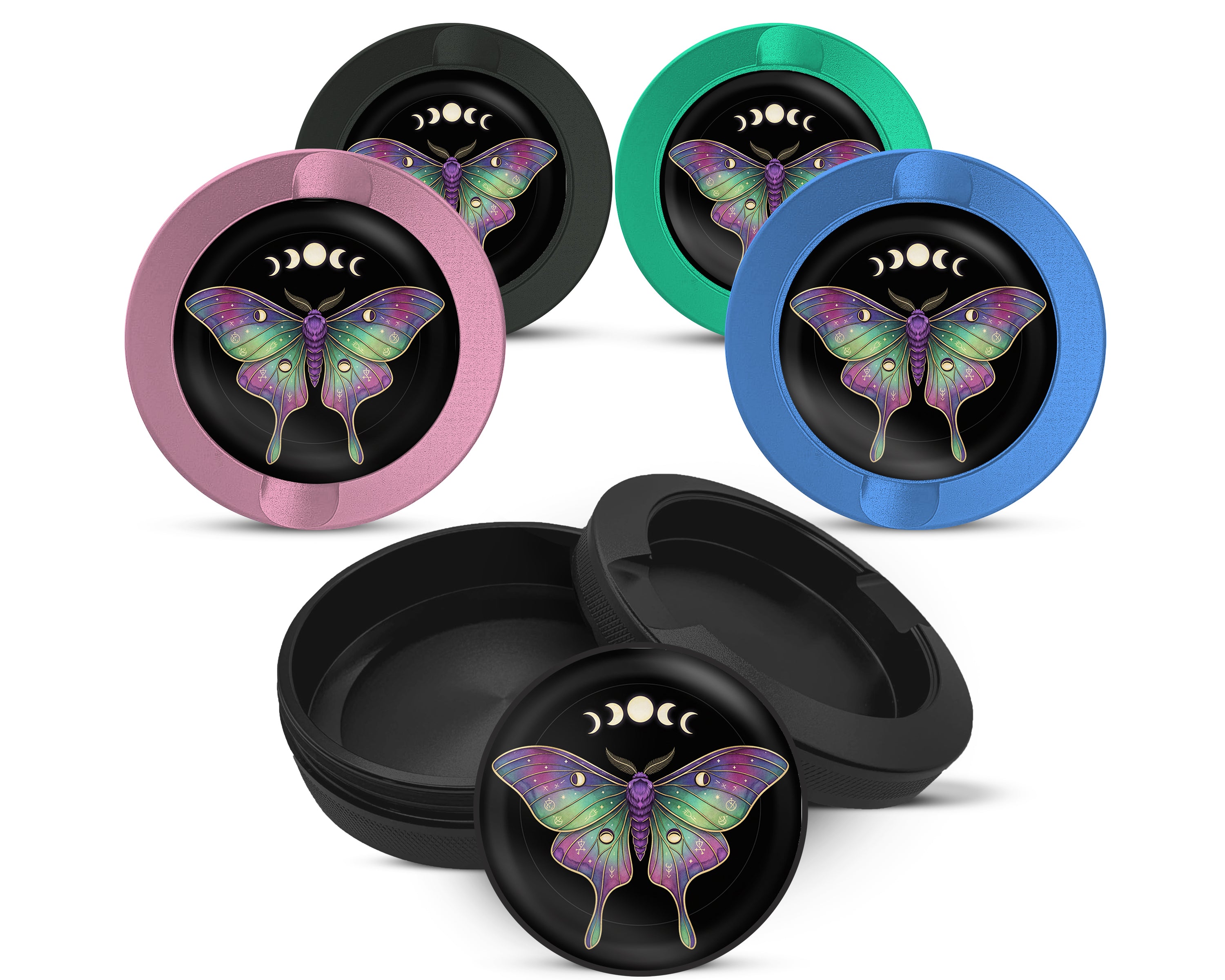 Snus Storage Case Lunar Phases Cosmic Moth 