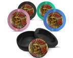 Snus Storage Case Grunge Skull and Rose Flash Art Circle Design 