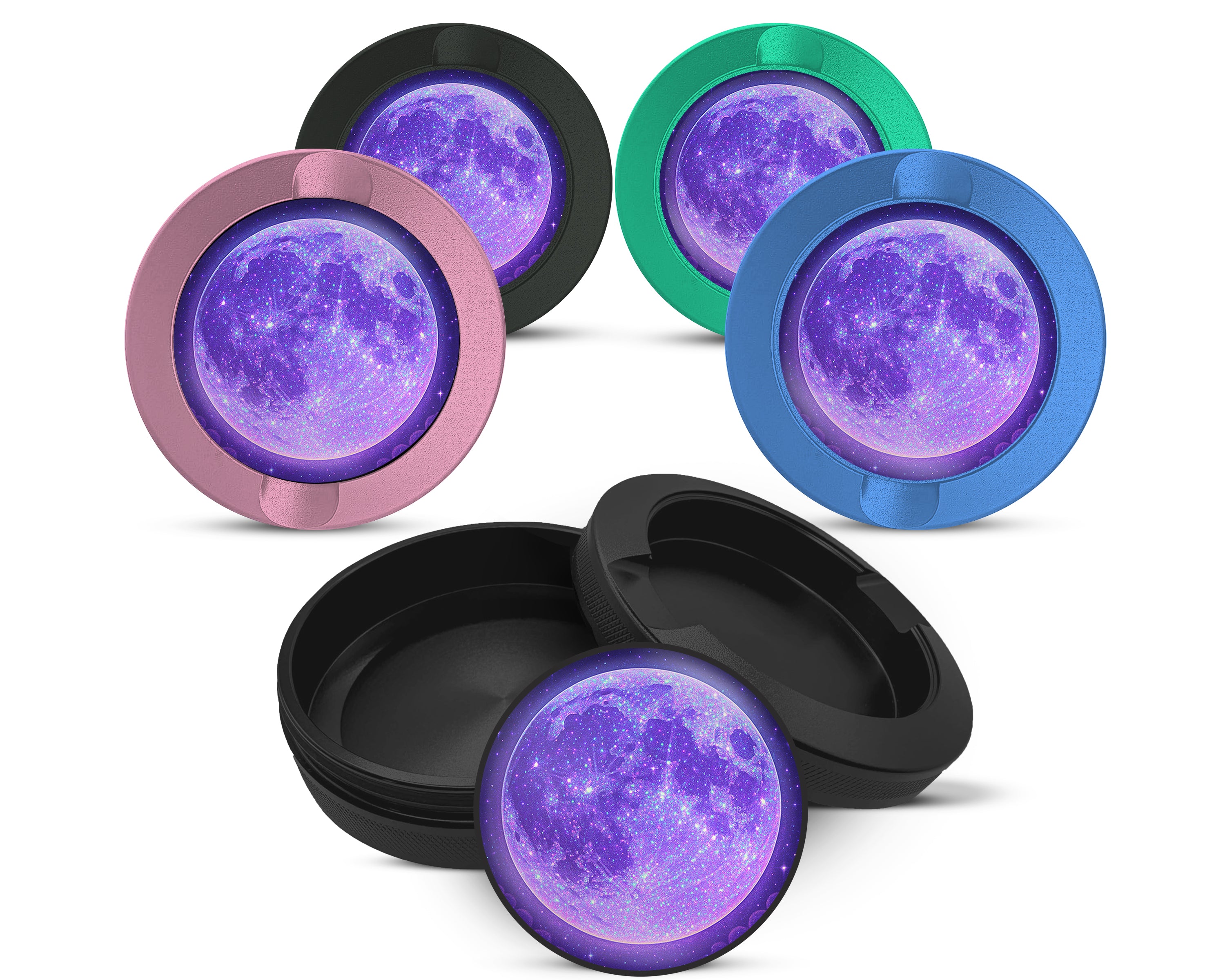Snus Storage Case Purple Galaxy Moon with Starscape 