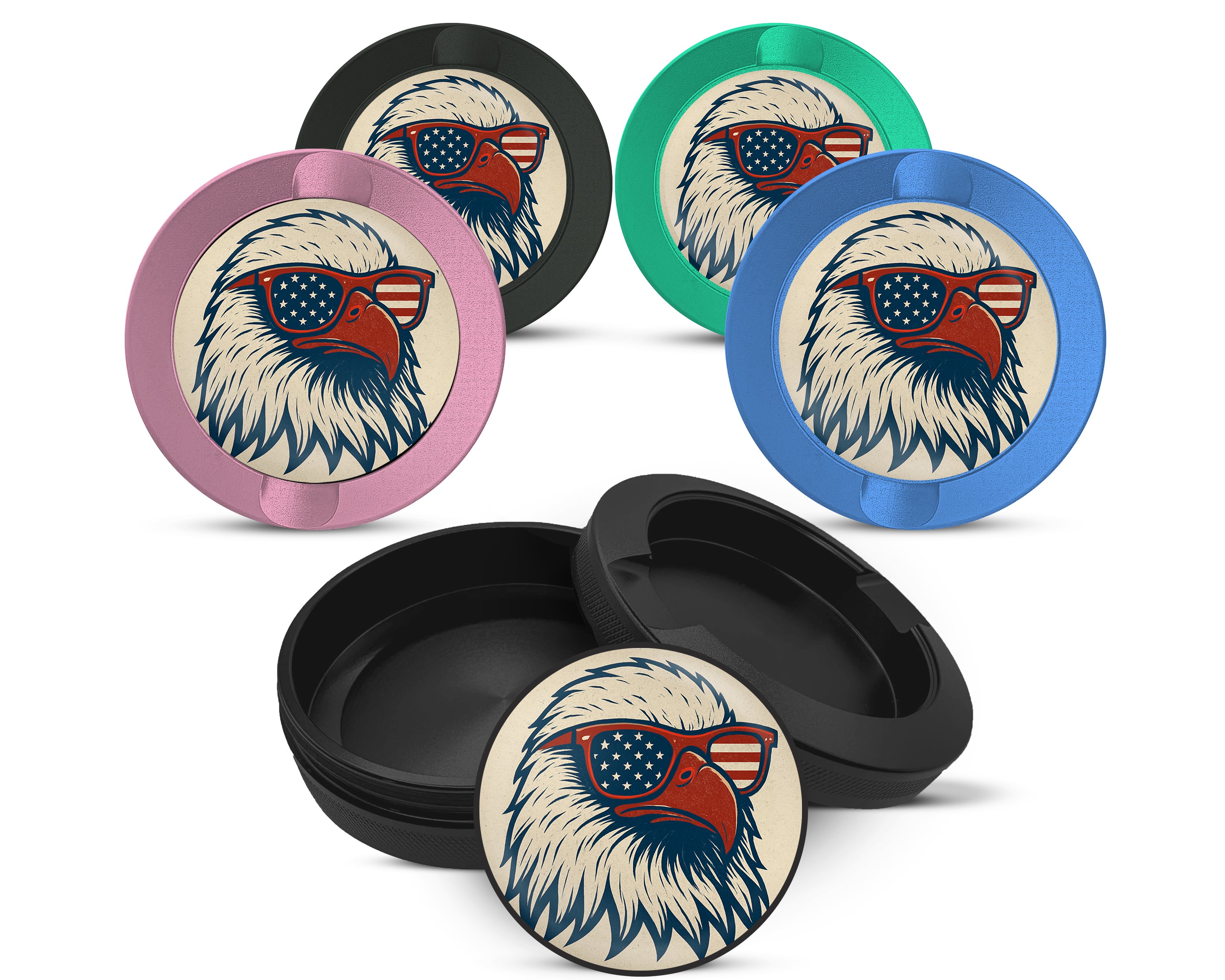 Snus Storage Case Patriotic Eagle With Sunglasses 