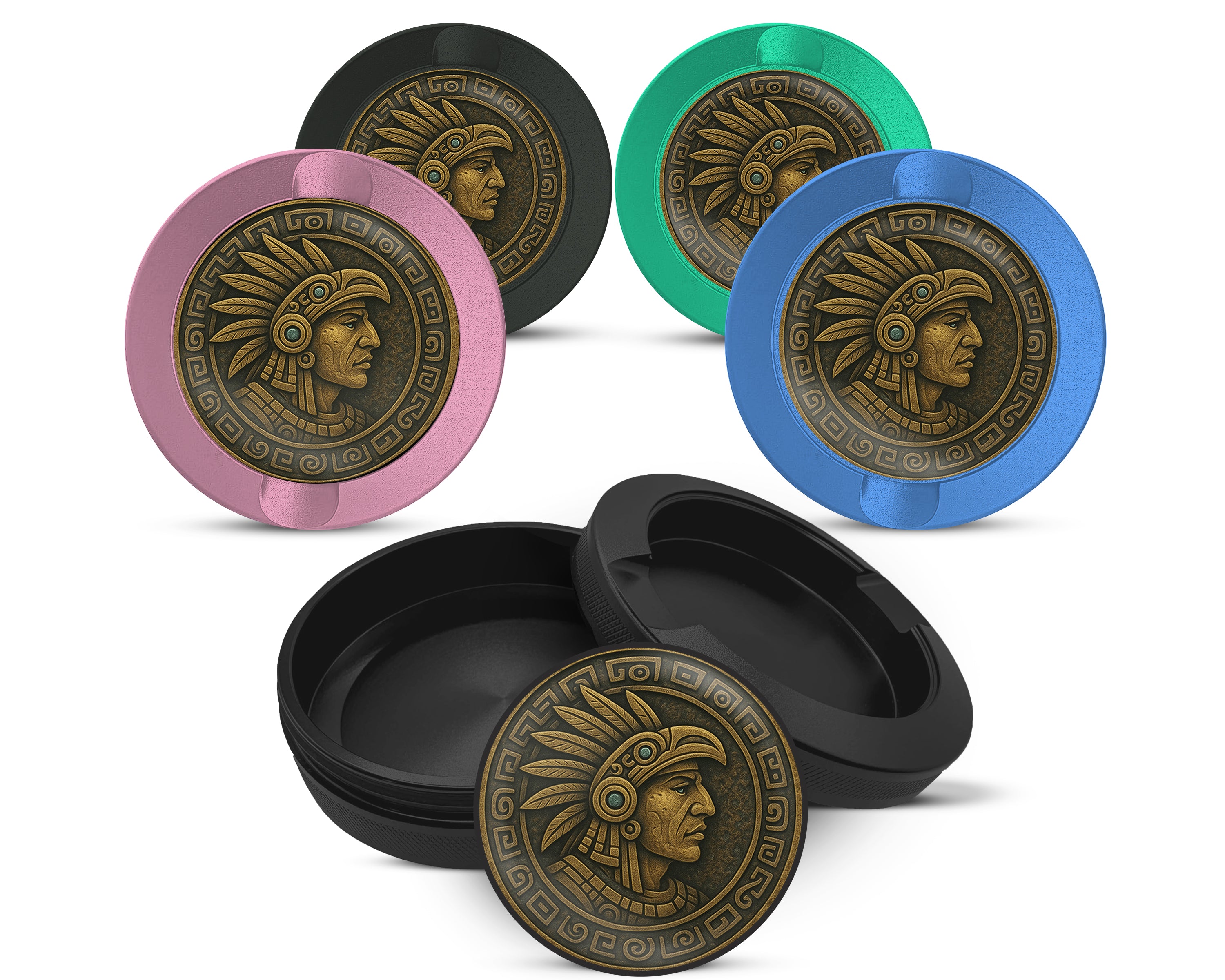 Snus Storage Case Ancient Mayan Warrior Medallion Art 
