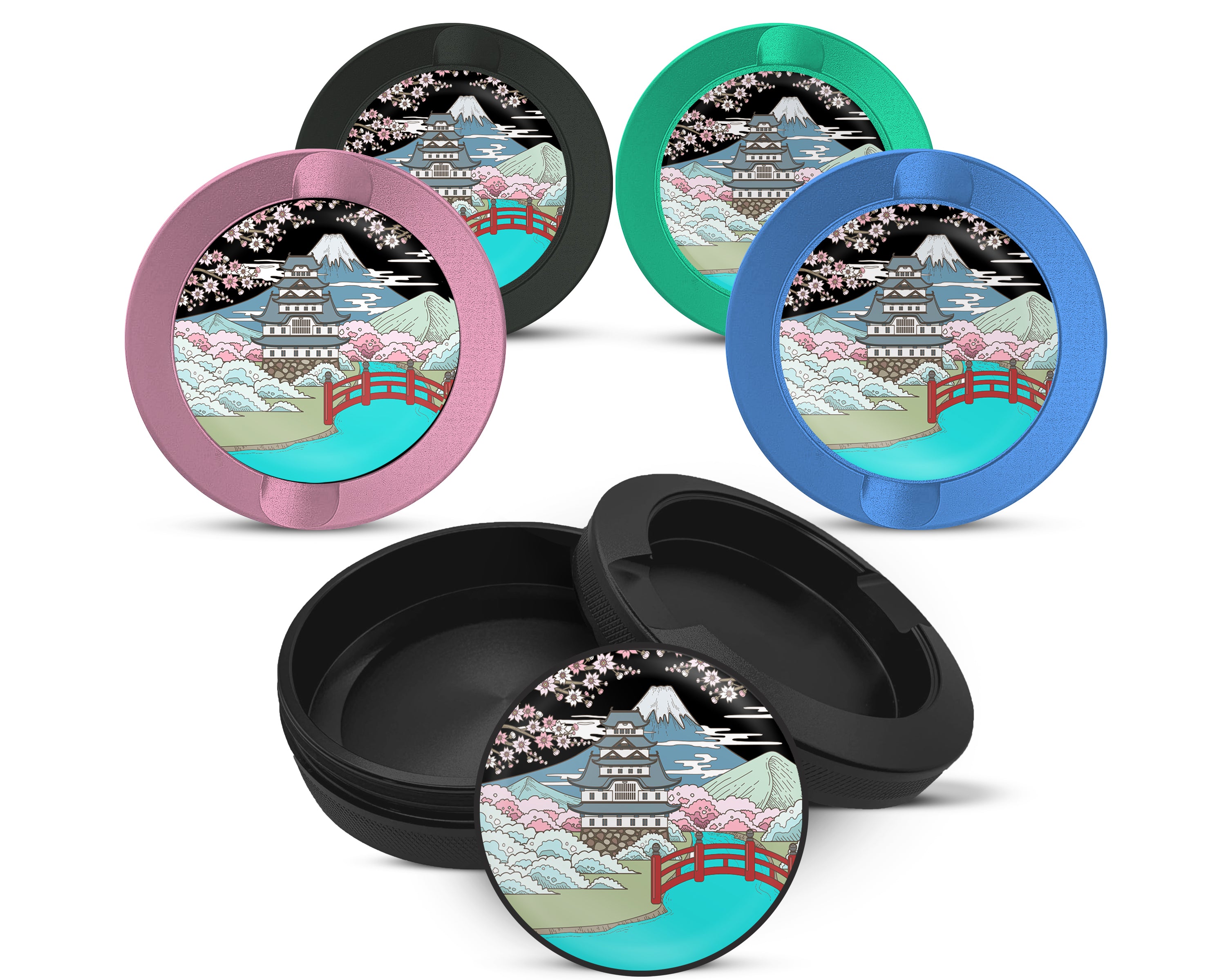 Snus Storage Case Japanese Style Traditional Landscape Sakura 