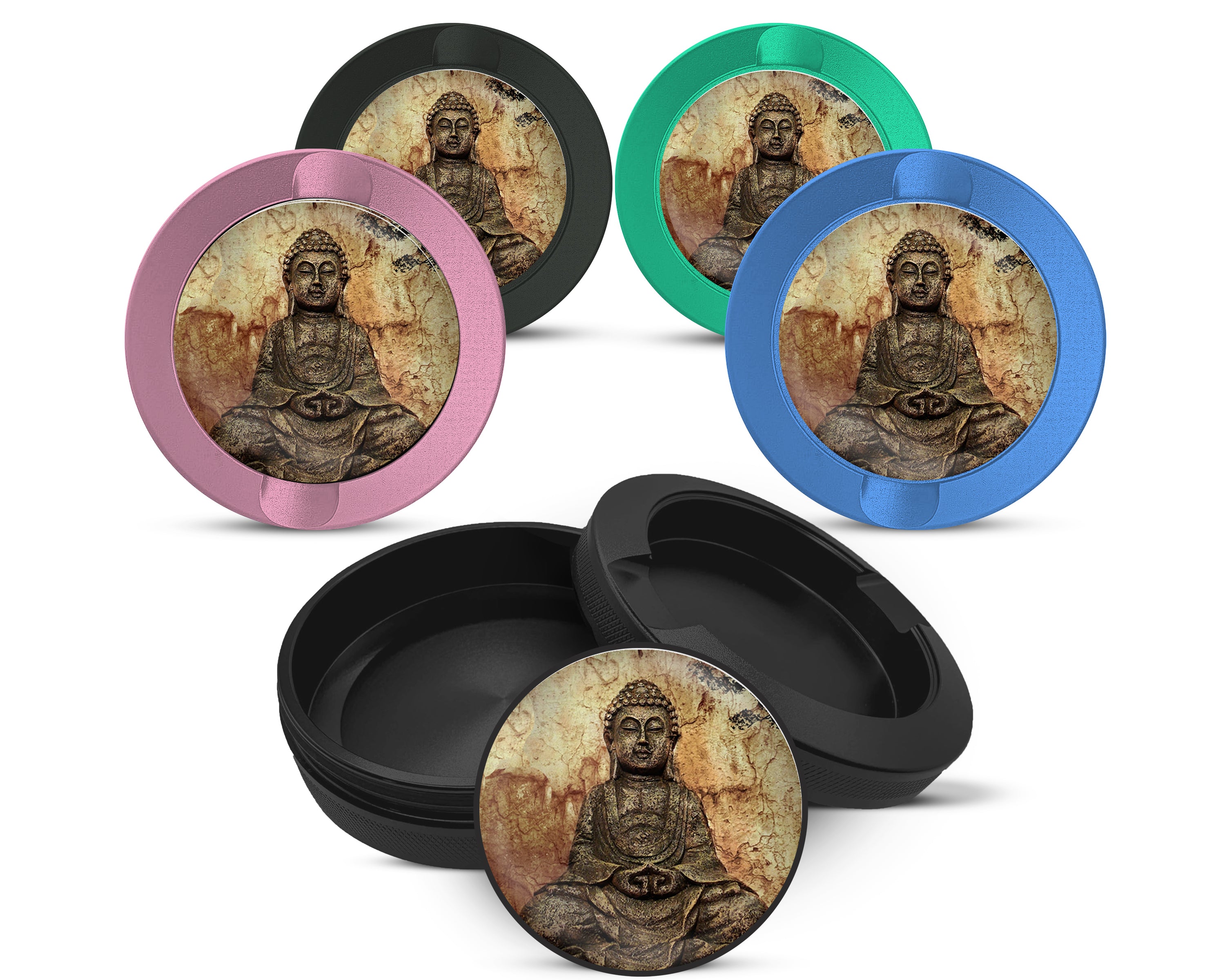 Snus Storage Case Buddha Pattina Buddhist Statue 