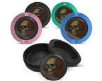 Snus Storage Case Dark Skull with Red Roses Gothic Ink Style 