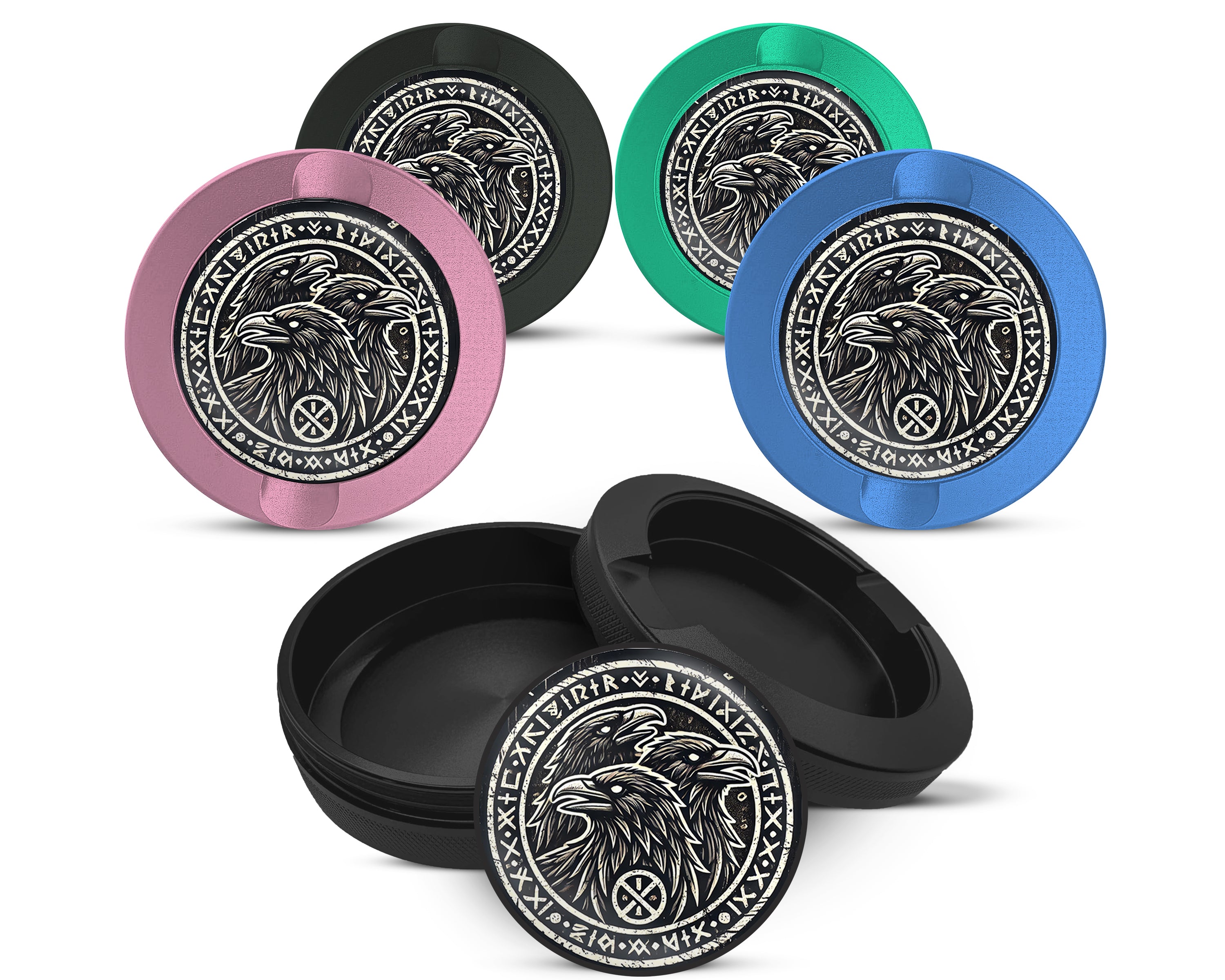 Snus Storage Case Norse Ravens Snus Holder, Huginn, Muninn, and Jack 