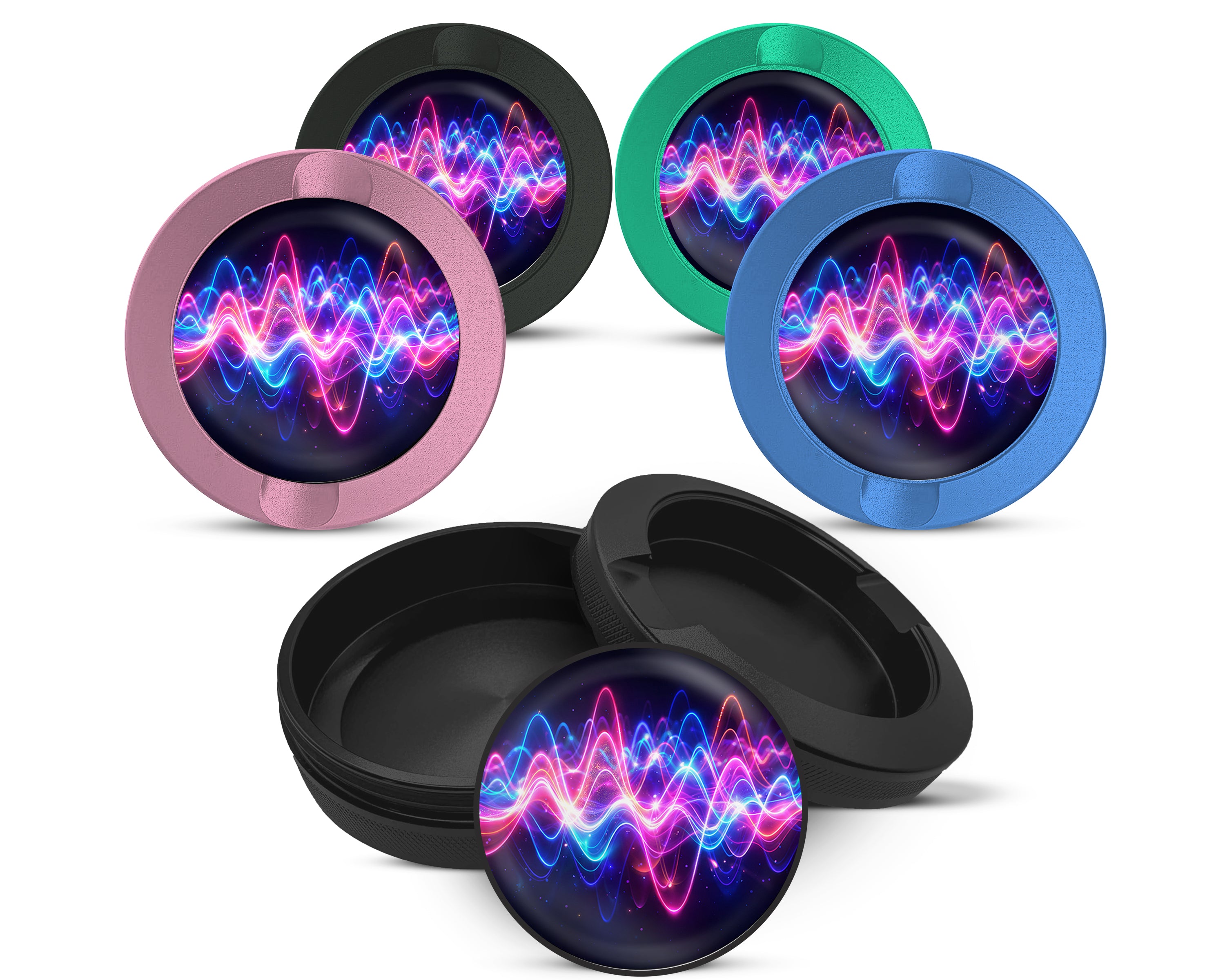 Snus Storage Case Neon Soundwave Vibes Audio Frequency Art 