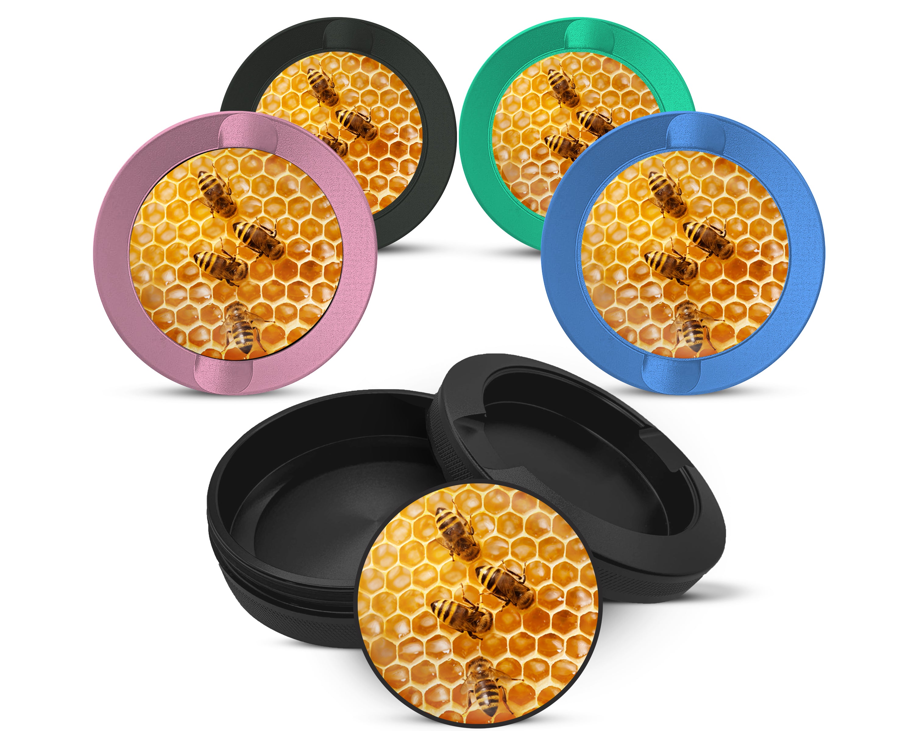 Snus Storage Case Bees on A Honeycomb 