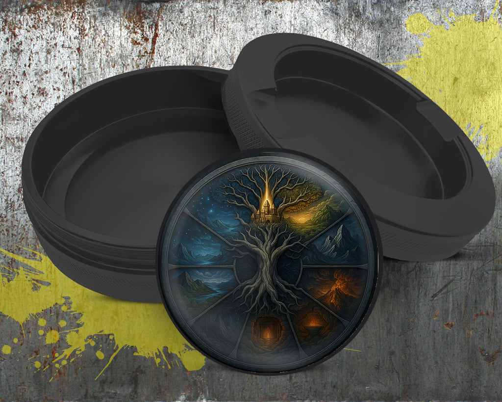 Yggdrasil Nine Realms Wheel Snus Storage Case Bottle Opener