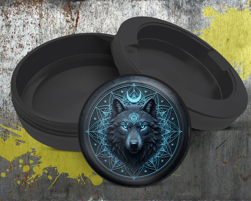 Mystic Lunar Wolf Sigil Snus Storage Case Bottle Opener