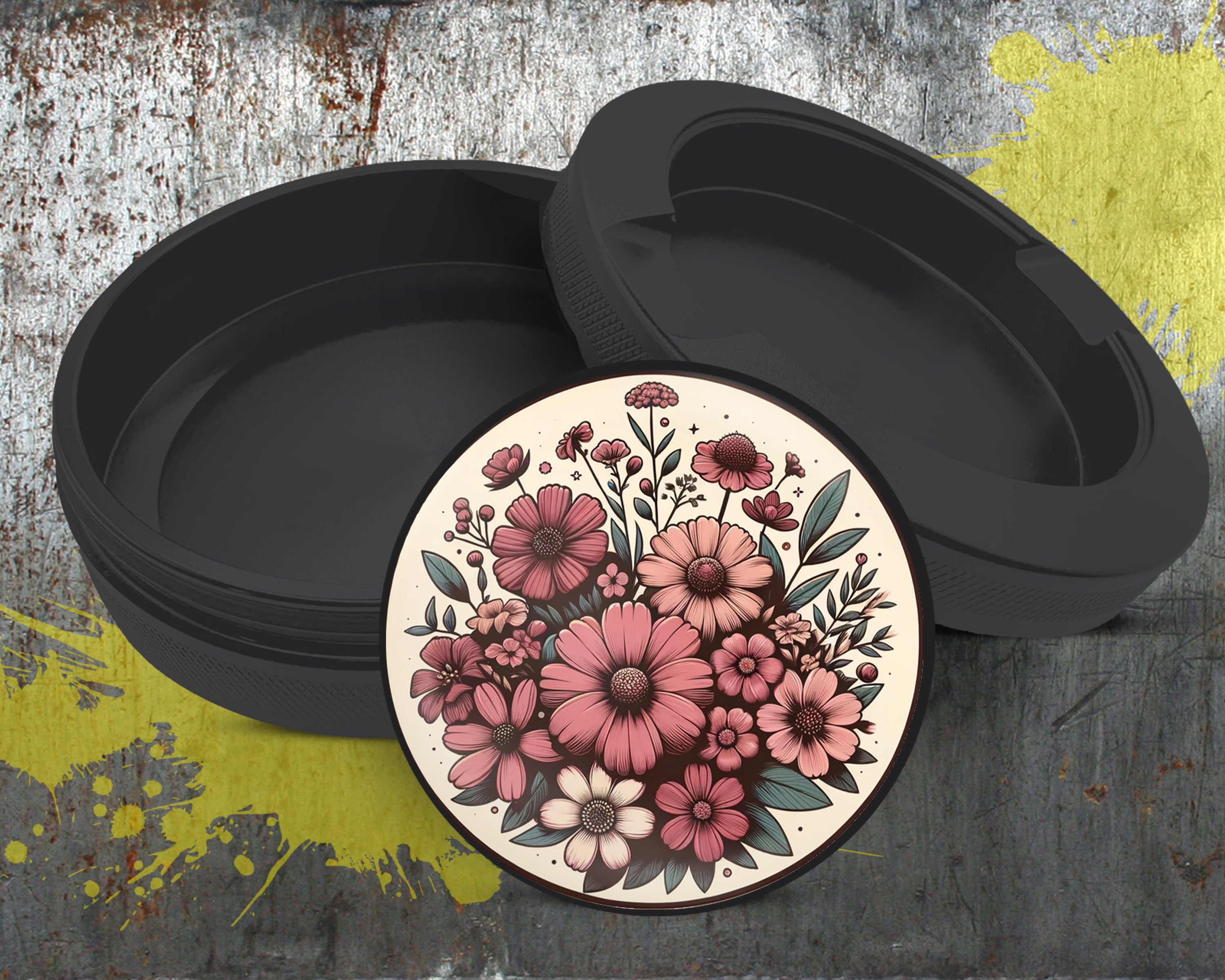 Vintage Flowers Snus Storage Case Bottle Opener