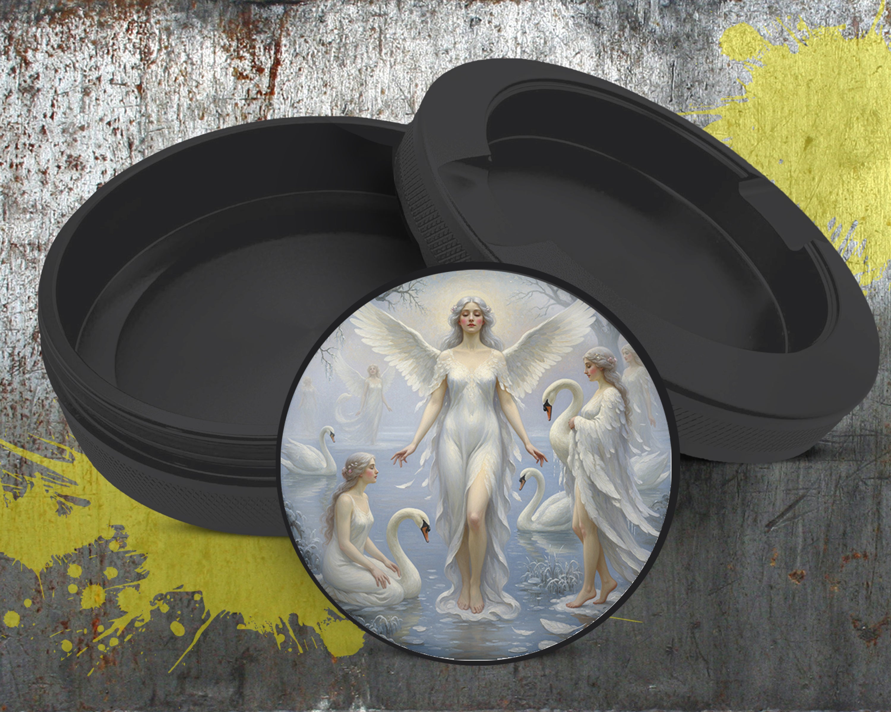 Celestial Swan Lake Angels Snus Storage Case Bottle Opener
