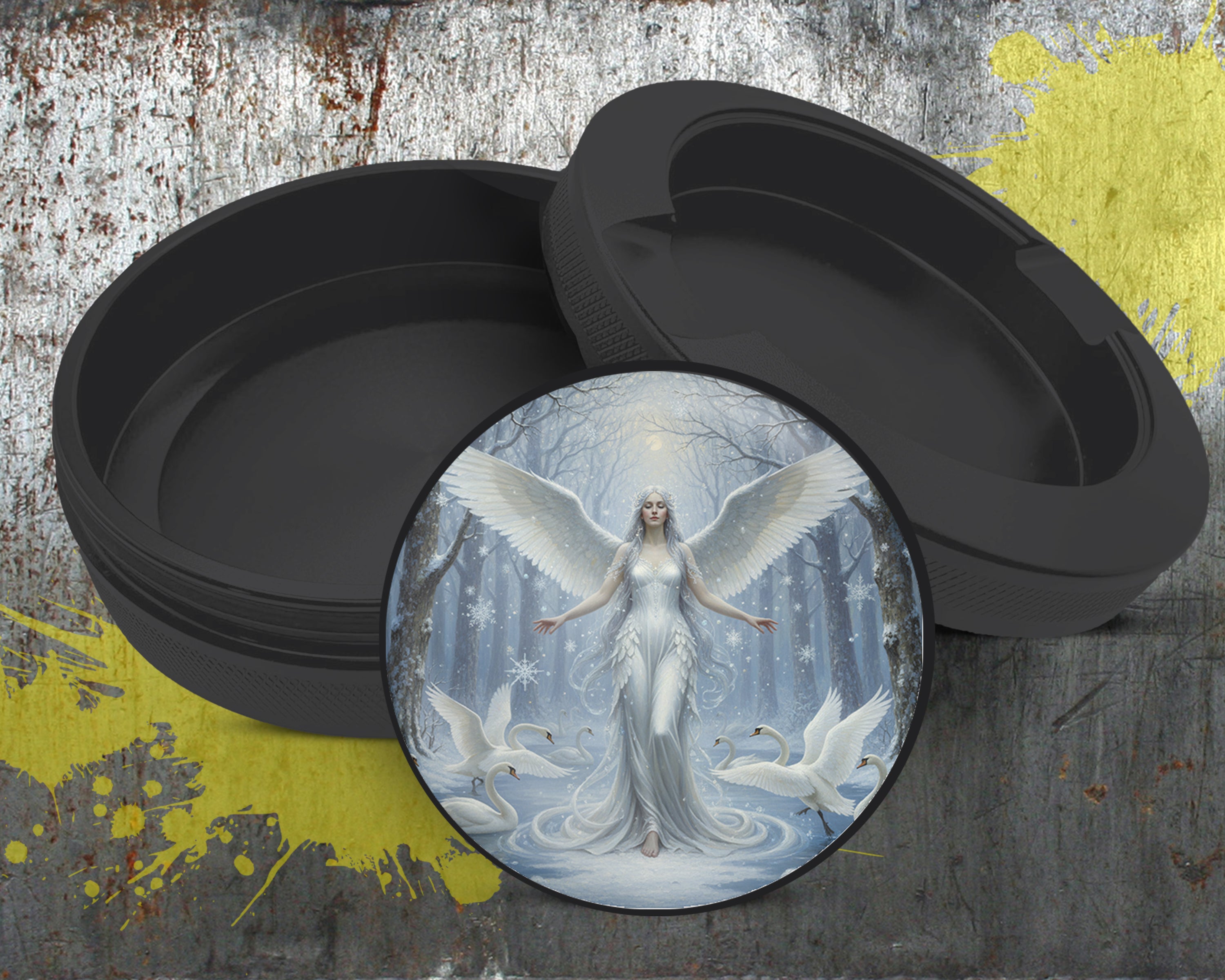 Winter Swan Queen Angel Snus Storage Case Bottle Opener