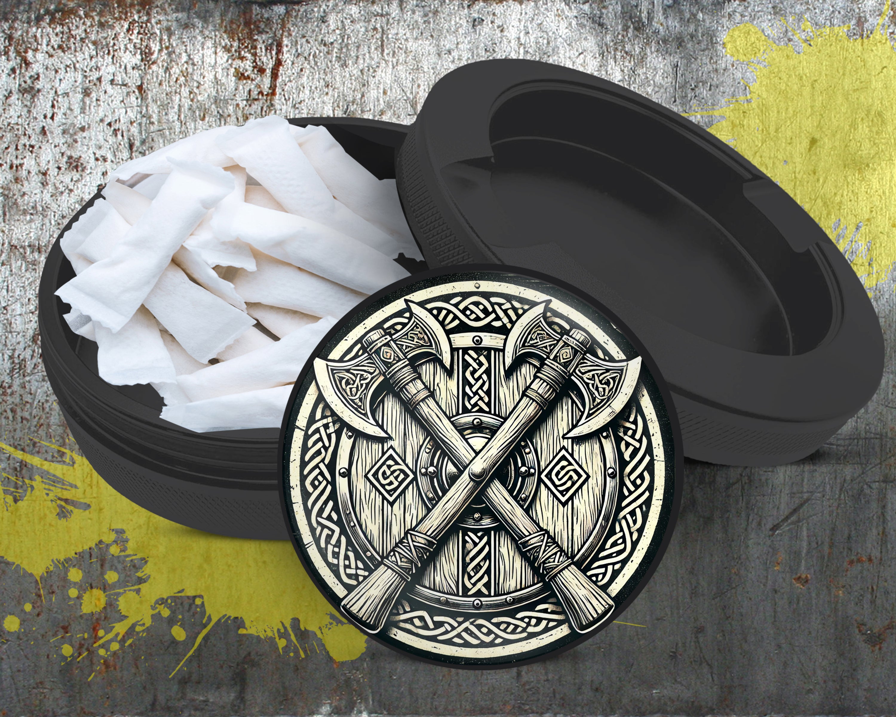 Viking Battle Axes Snus Storage Case Bottle Opener