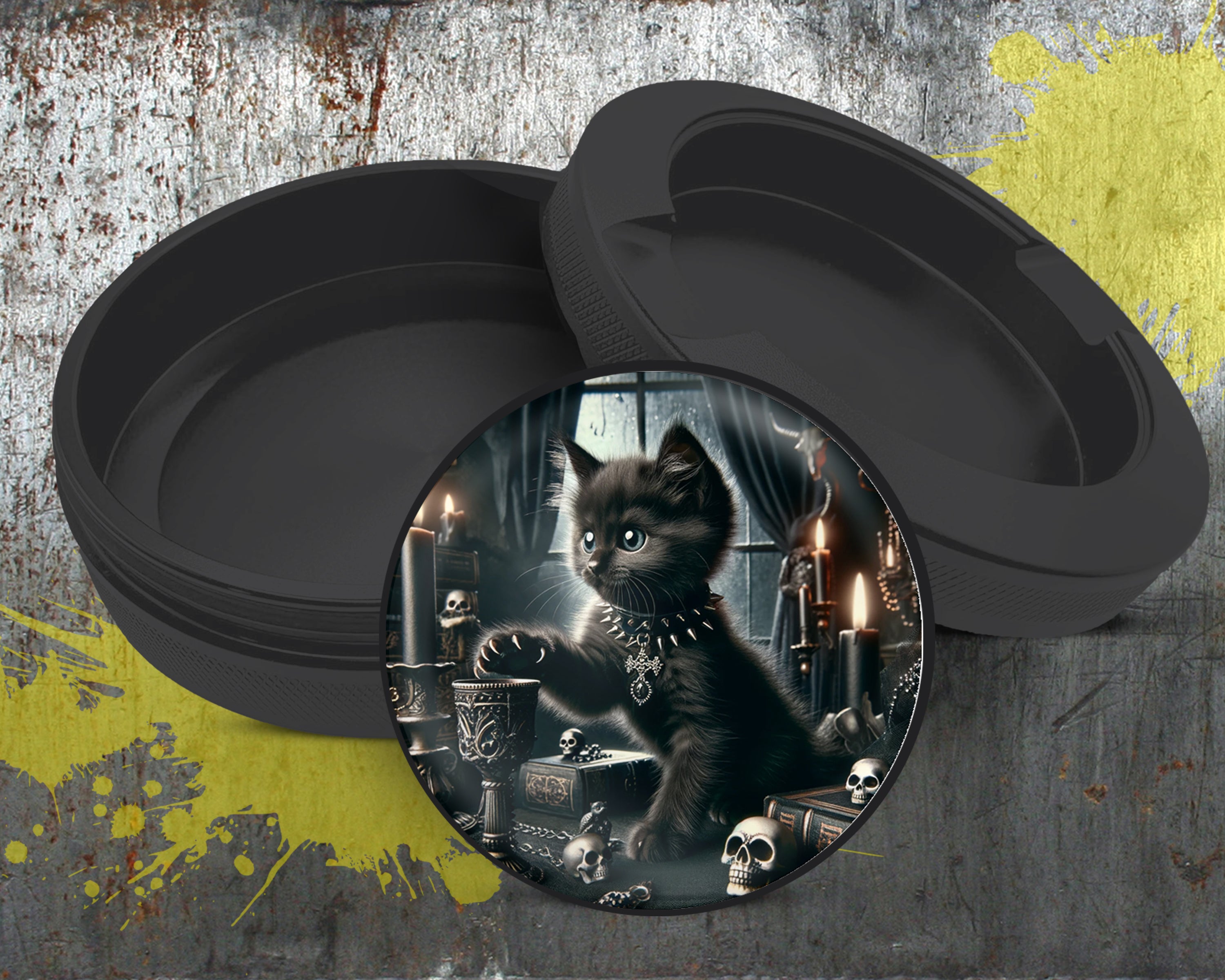 Goth Kitten, Whimsigoth Cat Snus Storage Case Bottle Opener