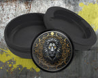 Celestial Moonphase Lion Crest Snus Storage Case Bottle Opener