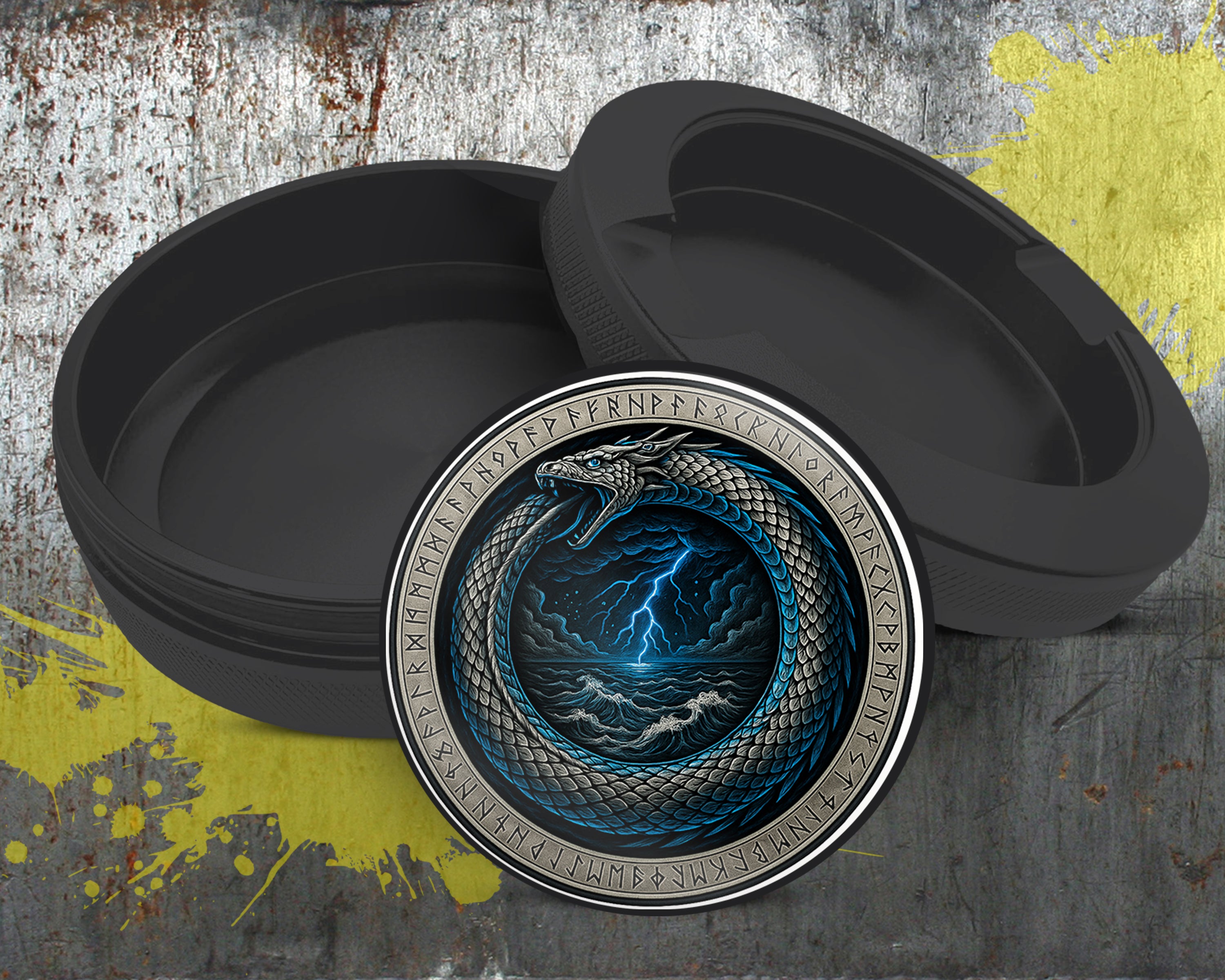 Storm Serpent Ouroboros Sigil Snus Storage Case Bottle Opener