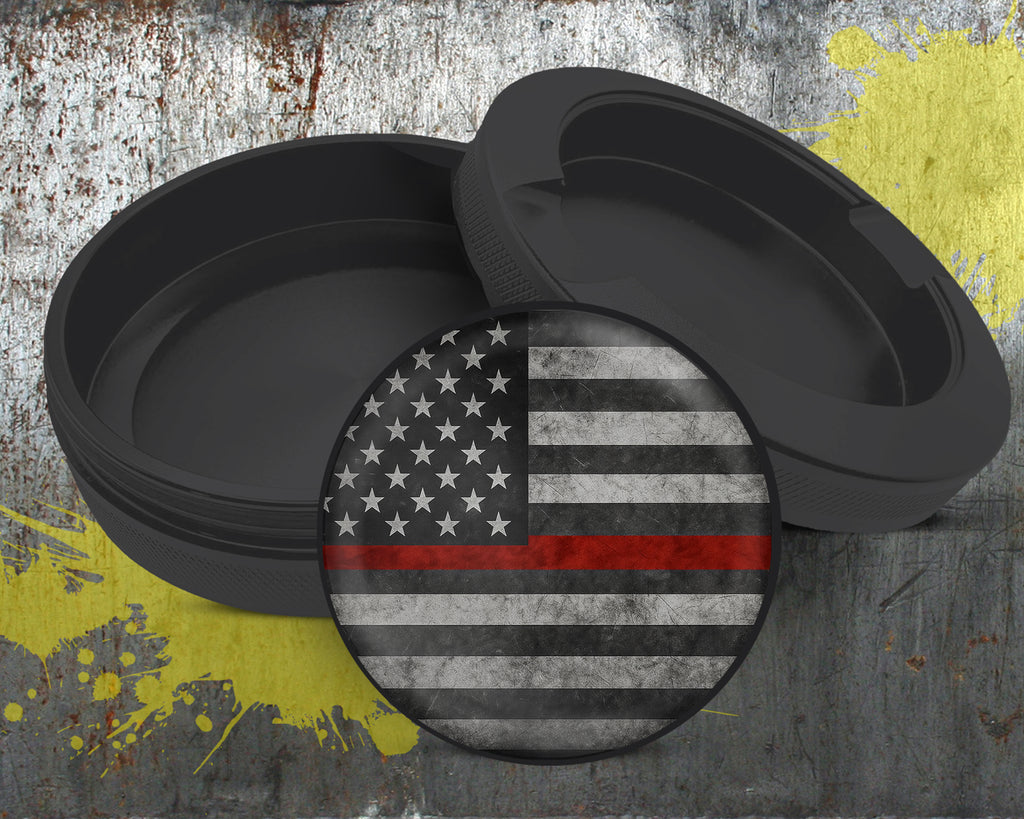 Thin Red Line - Support Firefighters Flag Snus Storage Case Bottle Opener