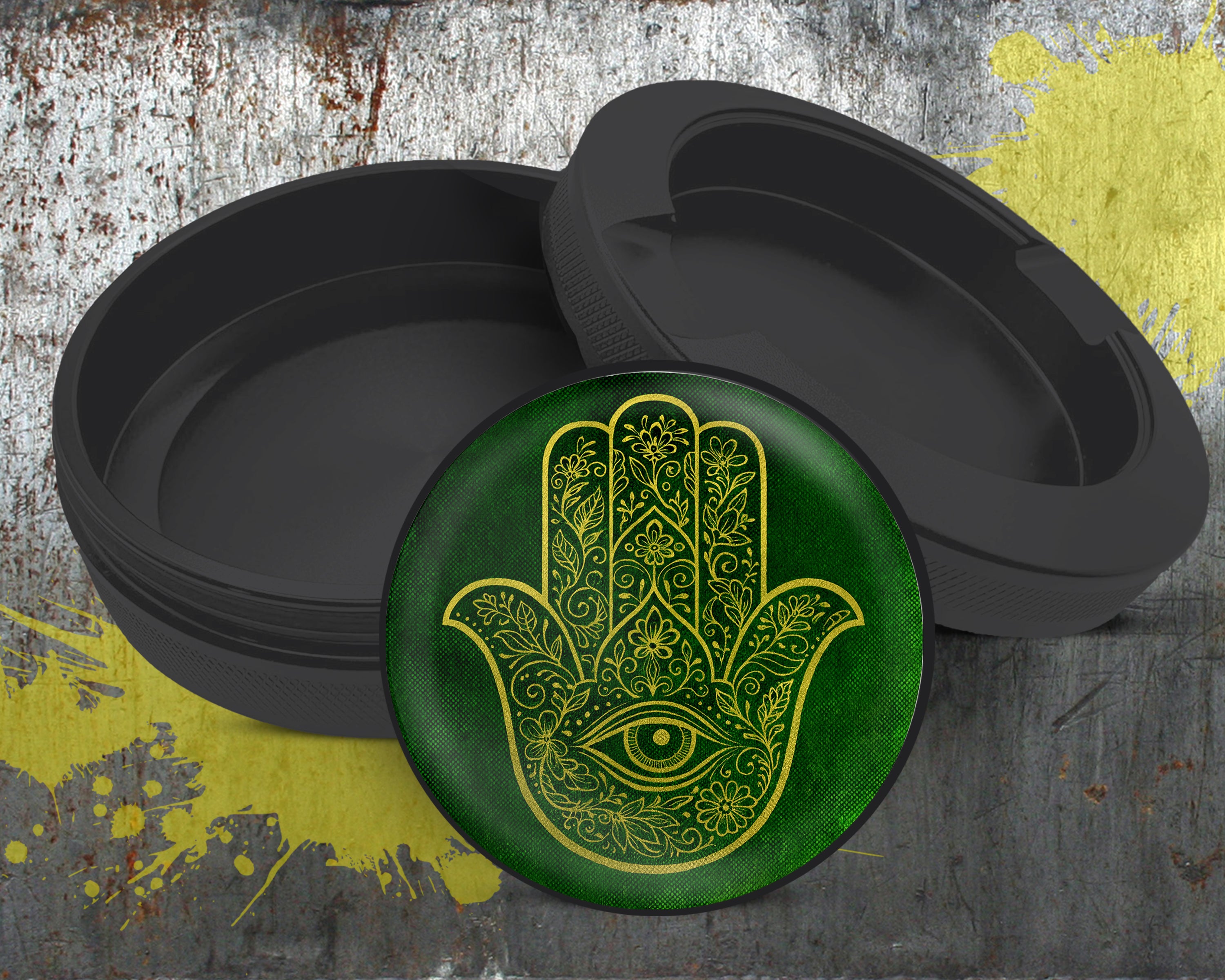 Golden Hamsa Hand Snus Storage Case Bottle Opener