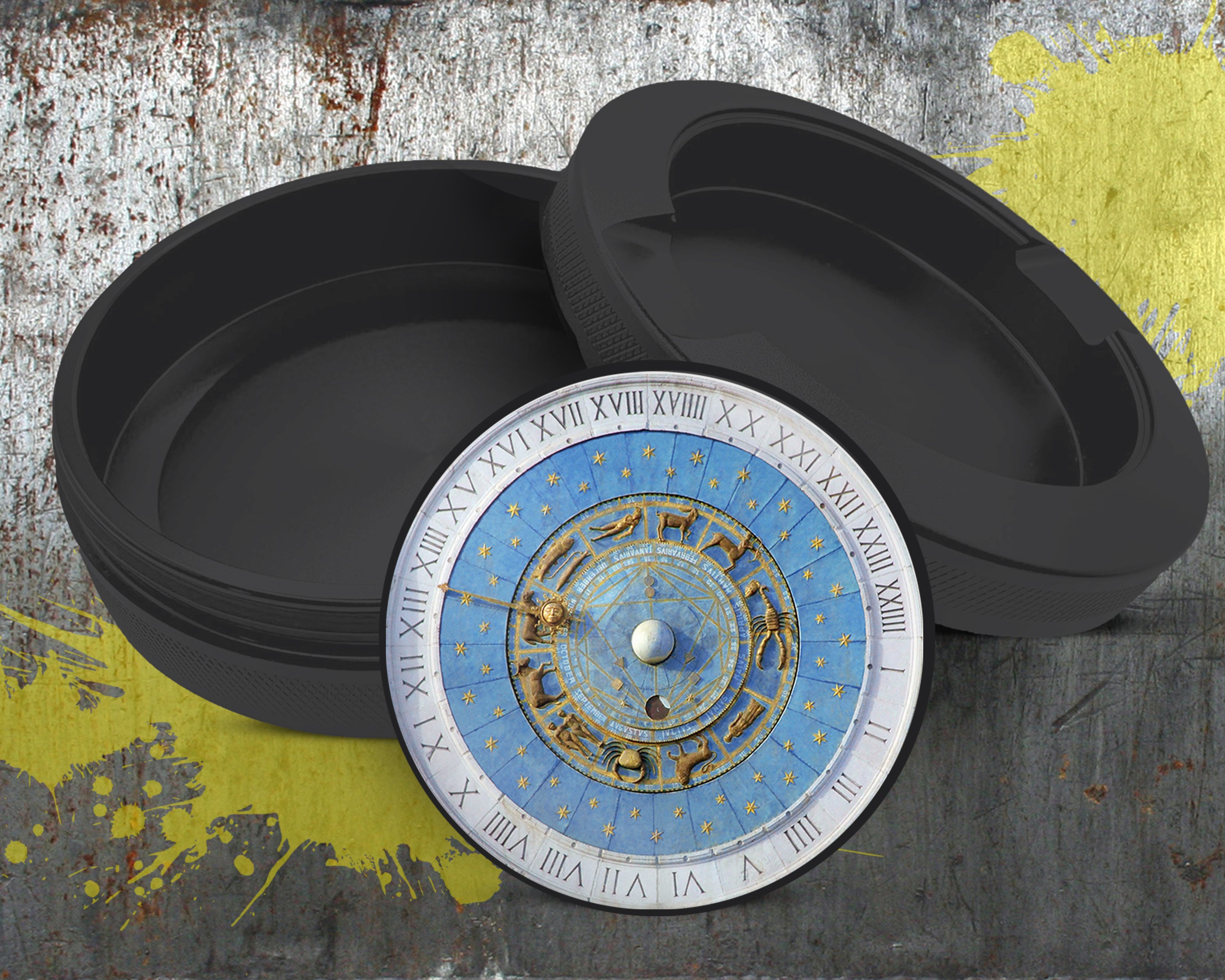 Astrological Zodiac Signs Clock Snus Storage Case Bottle Opener