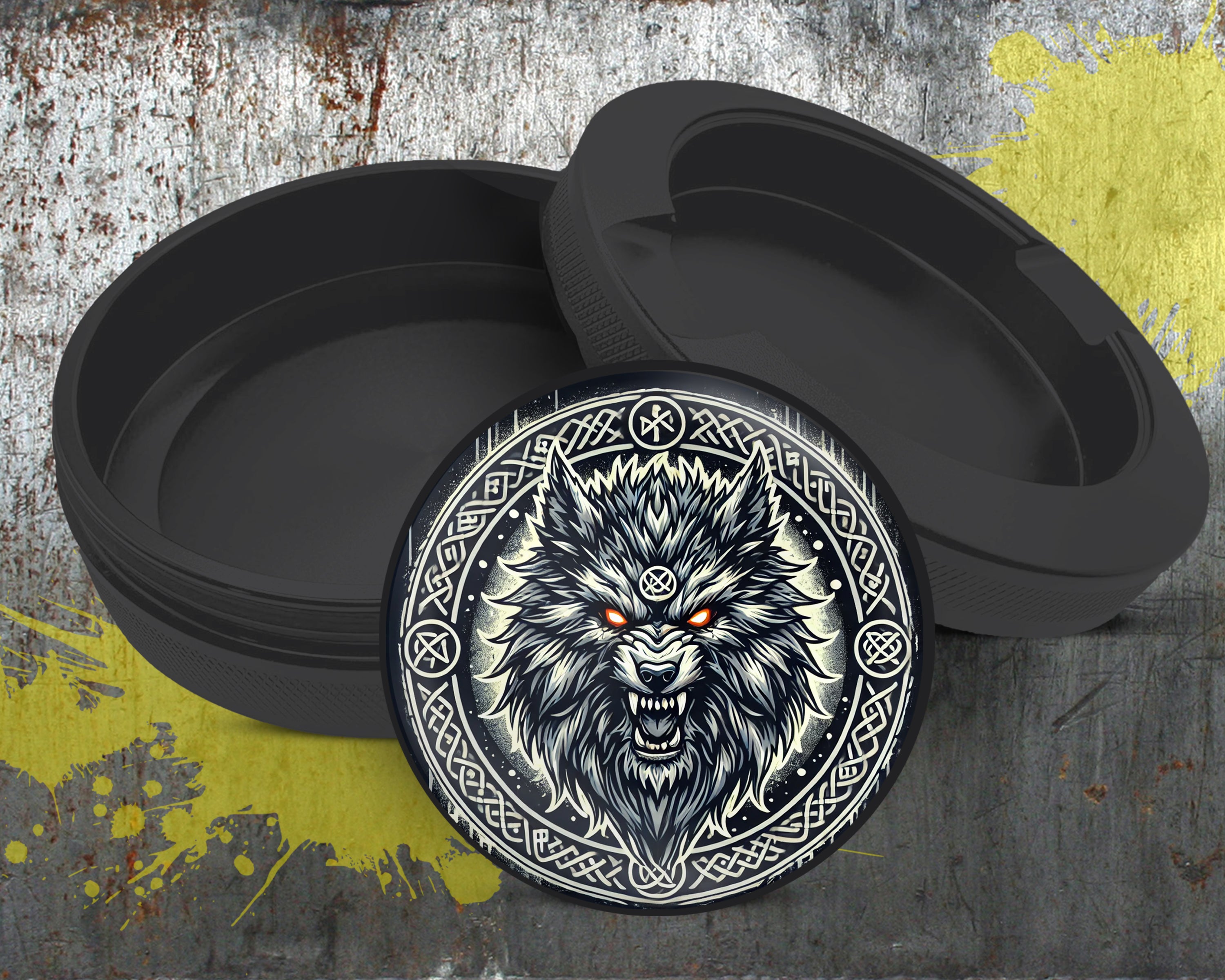 Giant Norse Wolf Fenrir Snus Storage Case Bottle Opener