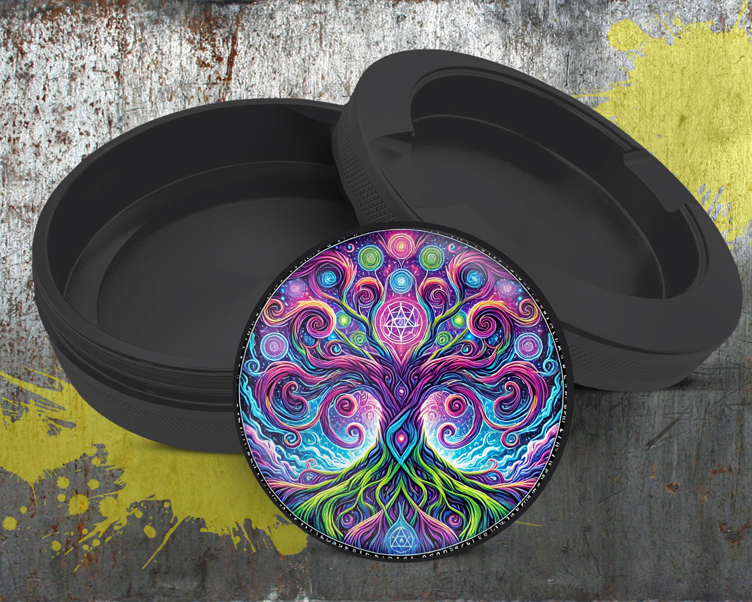 Psychedelic Yggdrasil, Old Norse Tree Of Life Snus Storage Case Bottle Opener