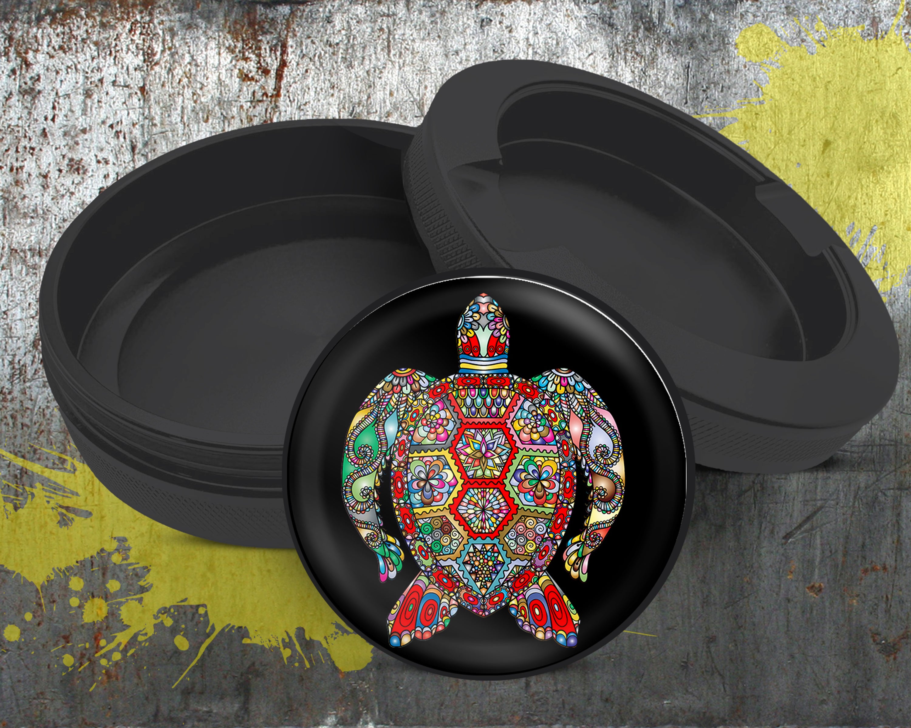 Colorful Sea Turtle Mandala Snus Storage Case Bottle Opener