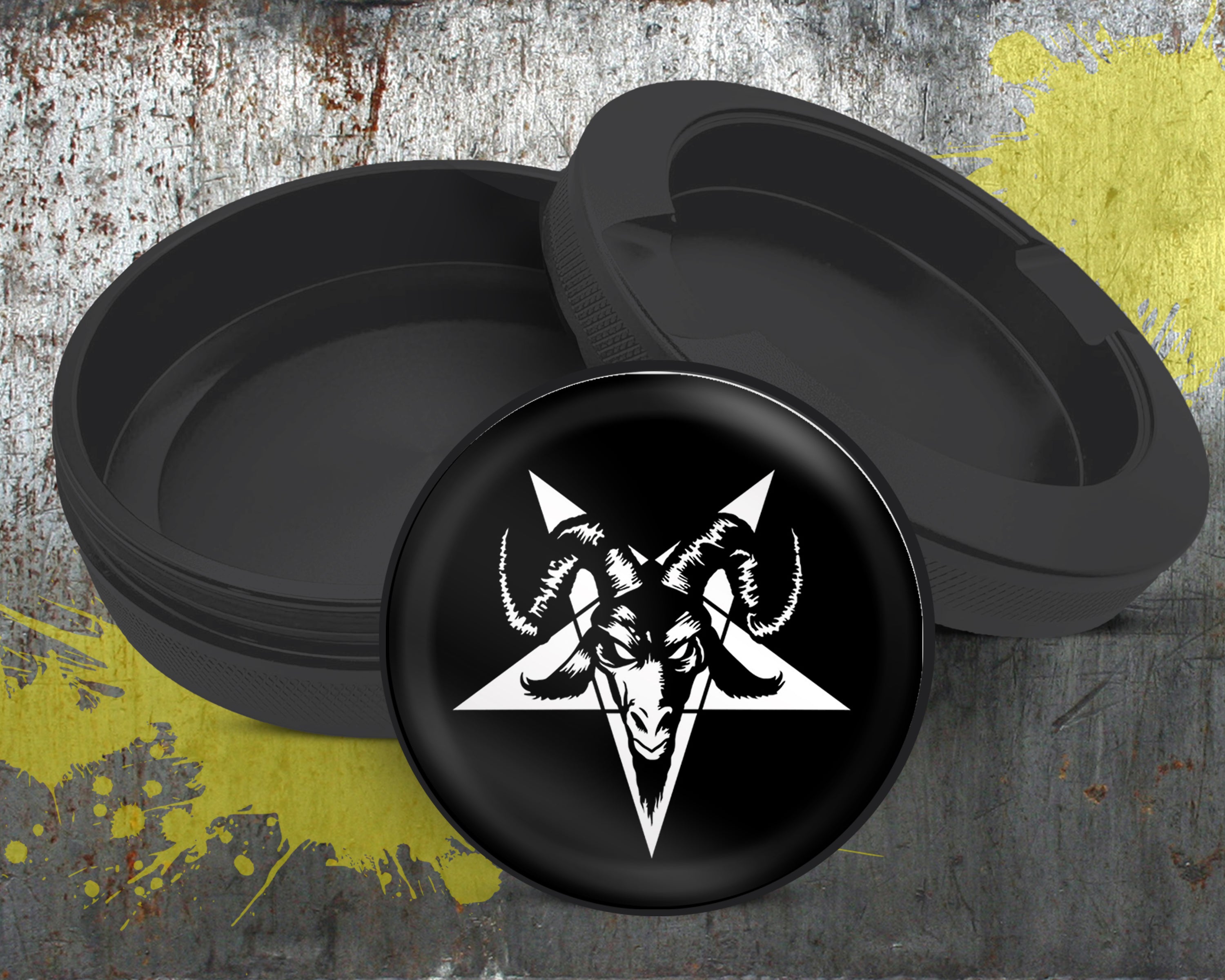 Goat Skull Satanic Snus Storage Case Bottle Opener