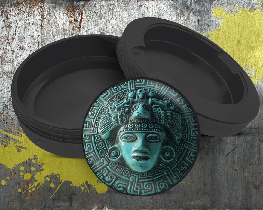 Aztec Turquoise Sun Mask Snus Storage Case Bottle Opener