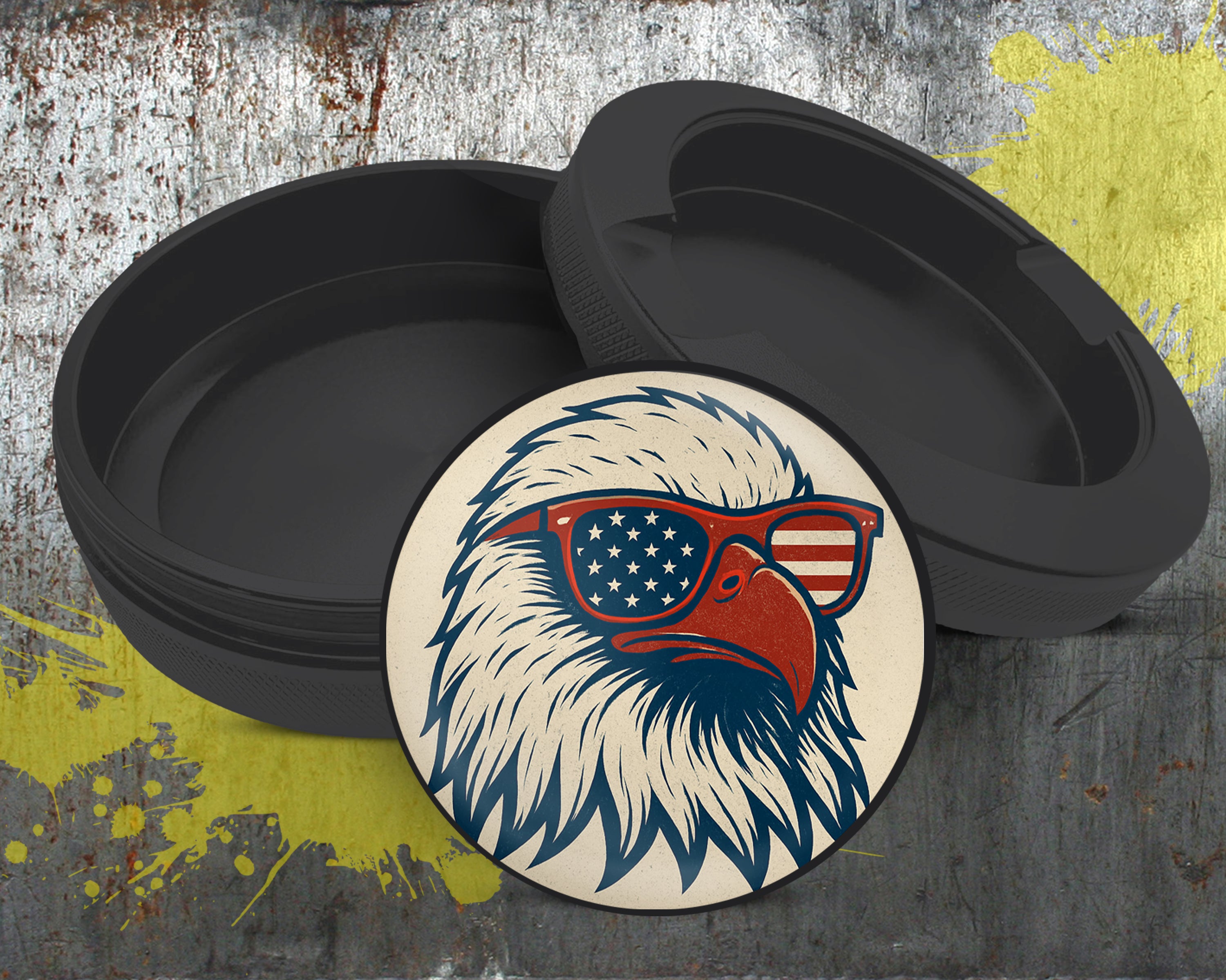 Patriotic Eagle With Sunglasses Snus Storage Case Bottle Opener