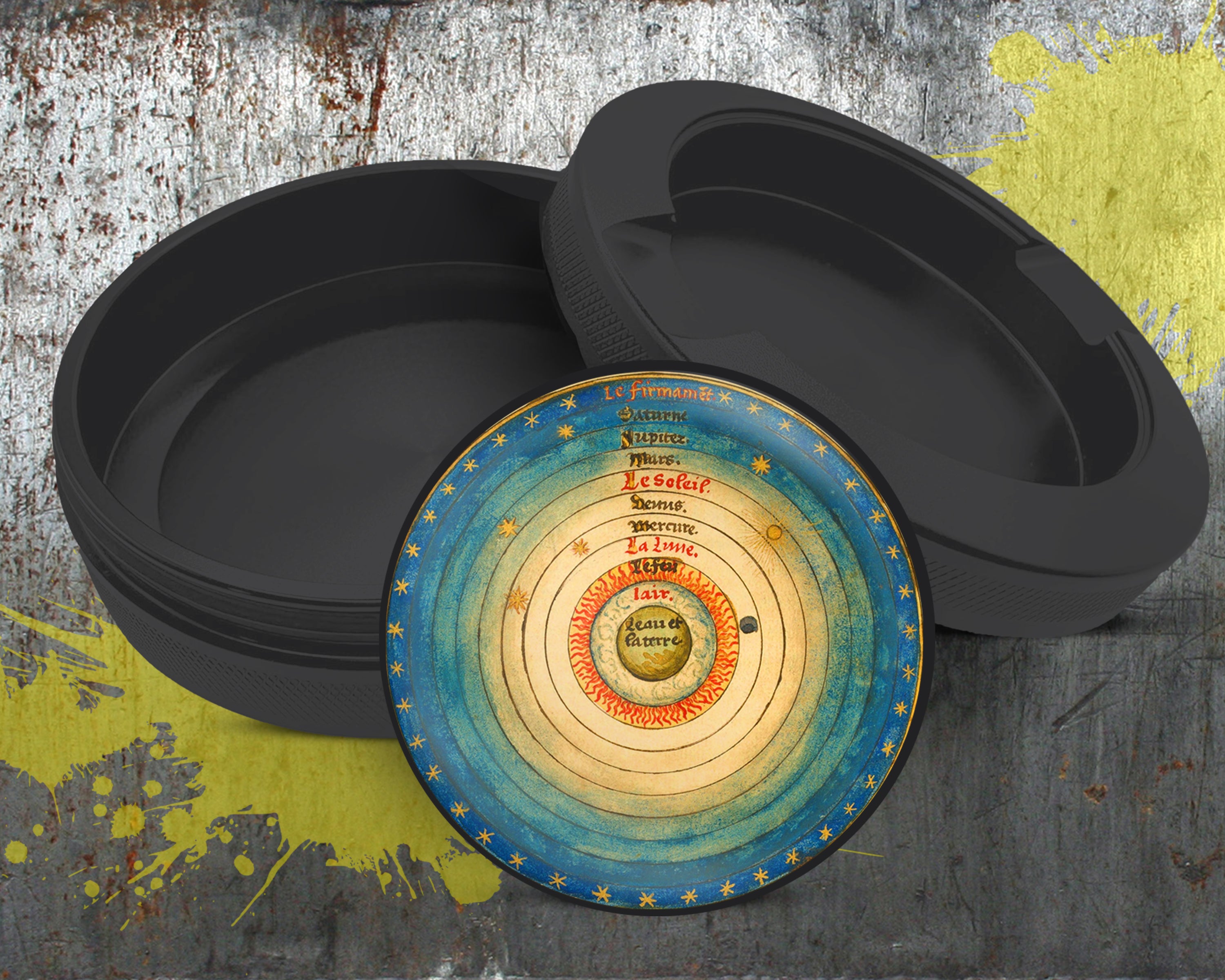 Geocentric Earth-Centered Cosmos Snus Storage Case Bottle Opener