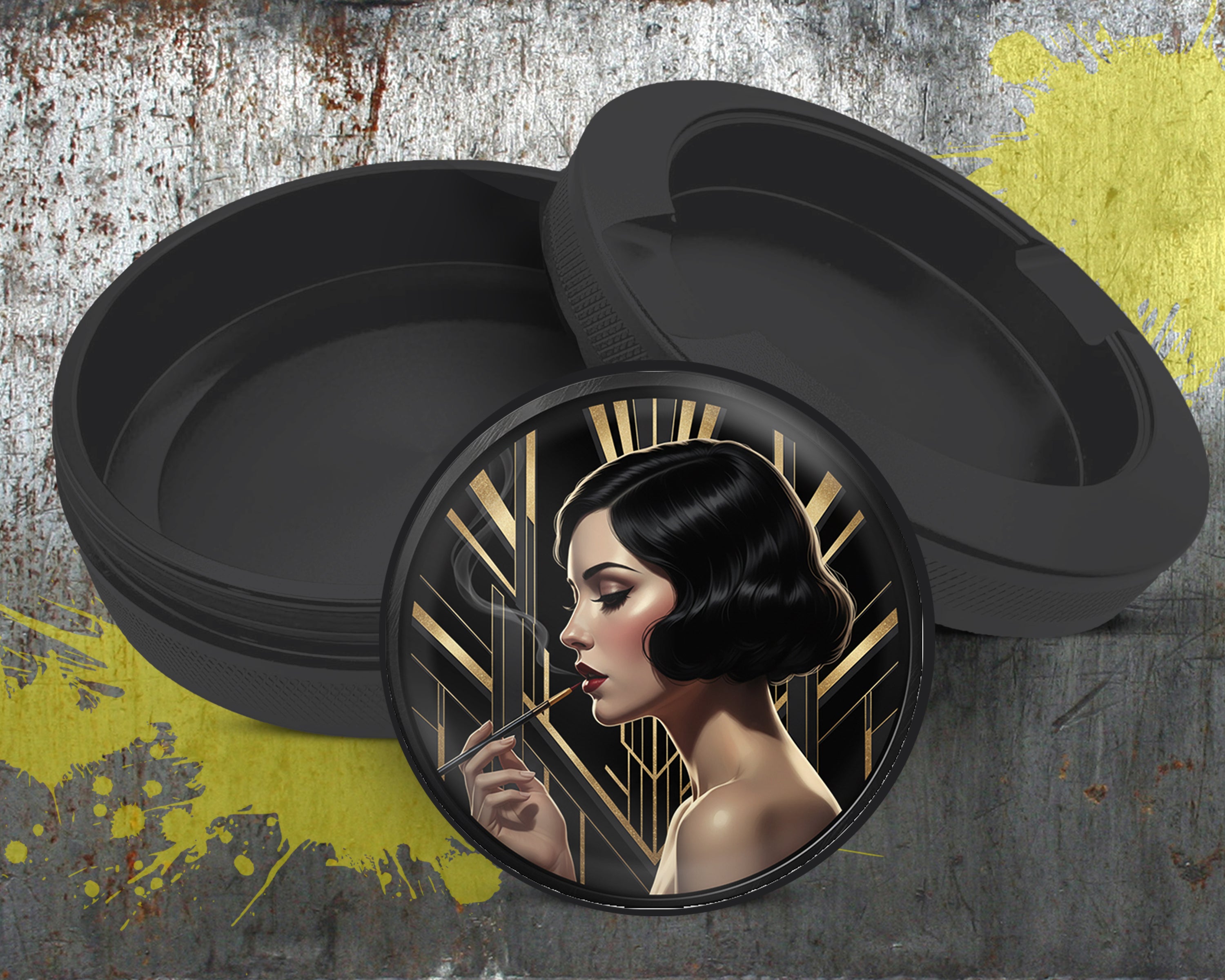 Glamorous Art Deco Flapper Snus Storage Case Bottle Opener