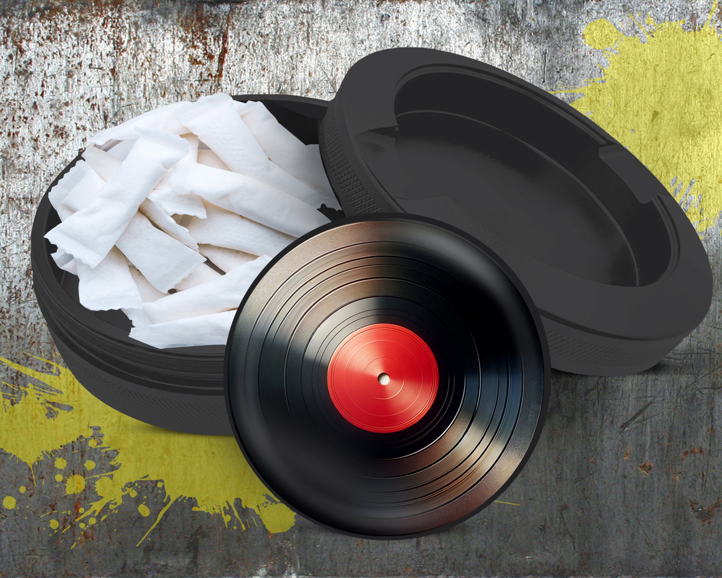 Red Vinyl Record  Snus Storage Case Bottle Opener