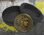 Ancient Mayan Warrior Medallion Art Snus Storage Case Bottle Opener