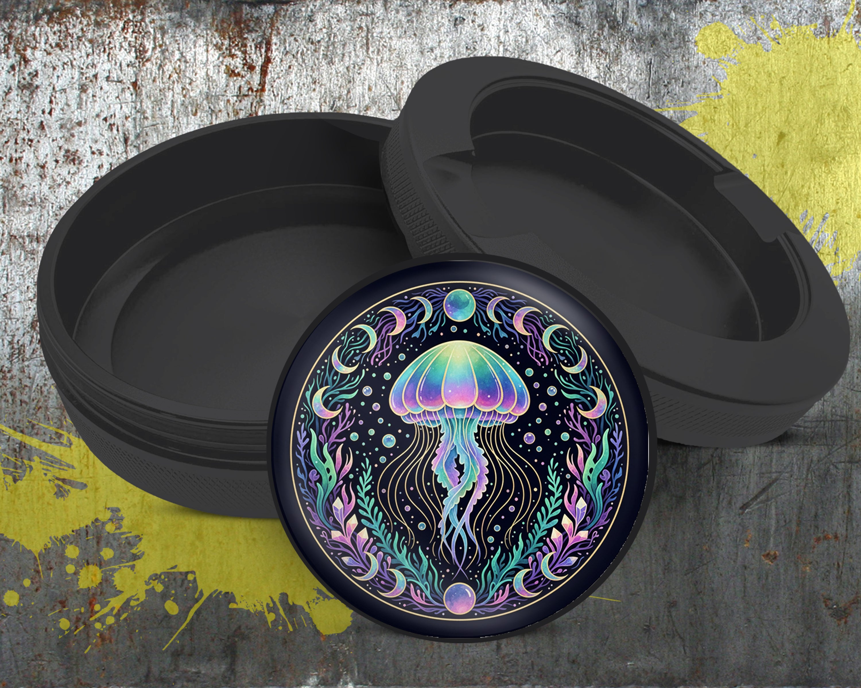 Mystic Moon Jellyfish Bloom Snus Storage Case Bottle Opener