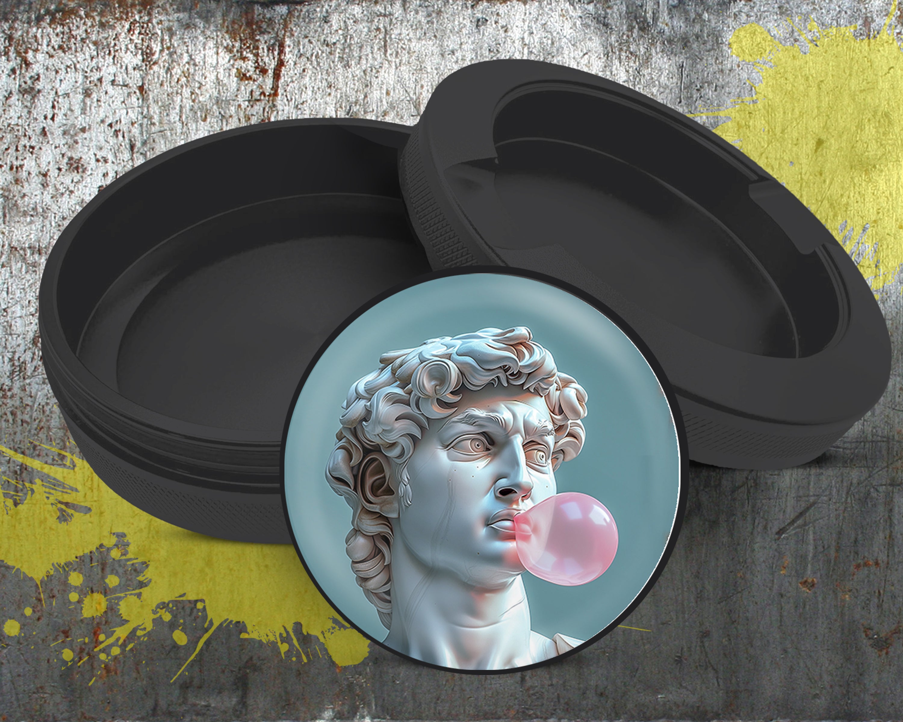 Michelangelo Statue Of David Blowing A Bubble Snus Storage Case Bottle Opener