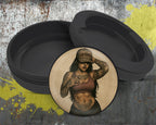 Tough Tattooed Woman with Bandana Pin-Up Vibes Snus Storage Case Bottle Opener
