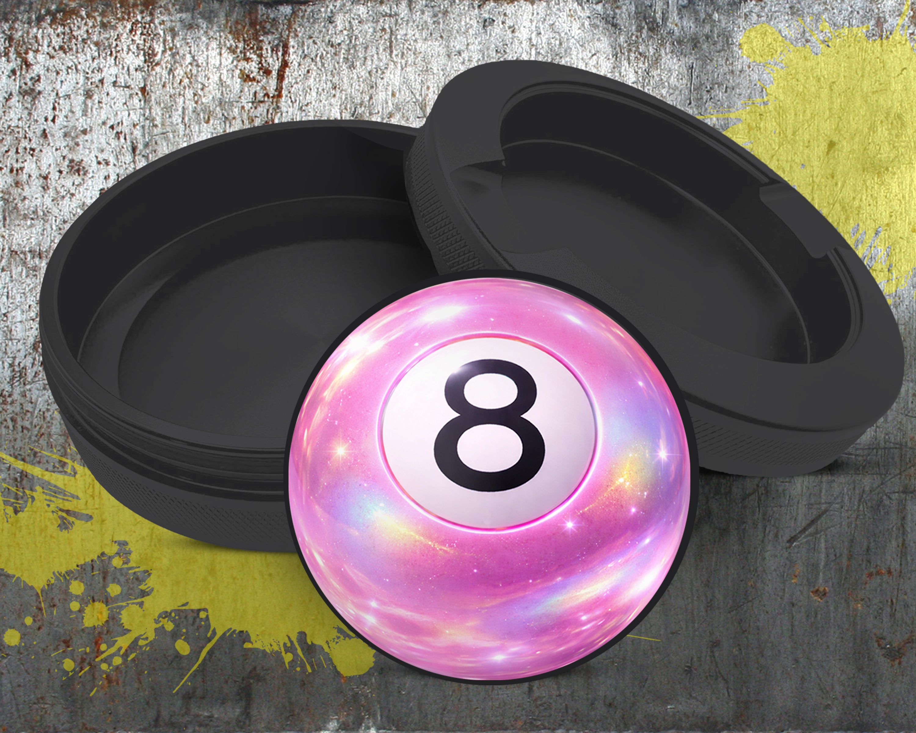 Pink Magic 8 Ball Digital Pop Art Snus Storage Case Bottle Opener