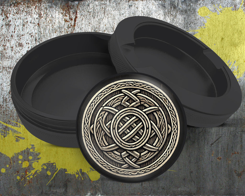 Nordic Knotwork Shield Emblem Snus Storage Case Bottle Opener