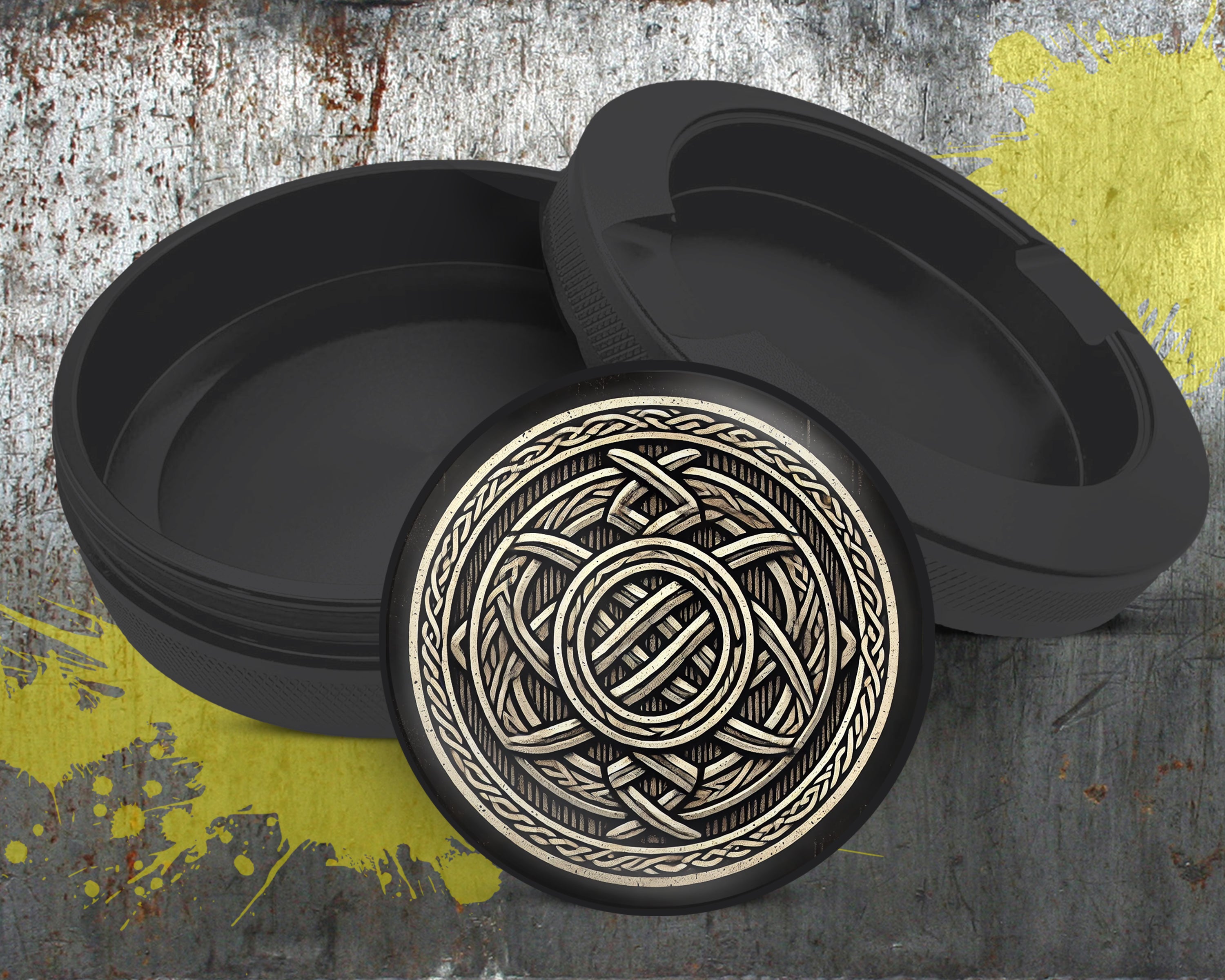 Nordic Knotwork Shield Emblem Snus Storage Case Bottle Opener