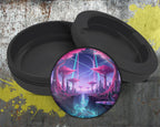 Cyberpunk Neon City Sci-Fi Skyline Art Snus Storage Case Bottle Opener