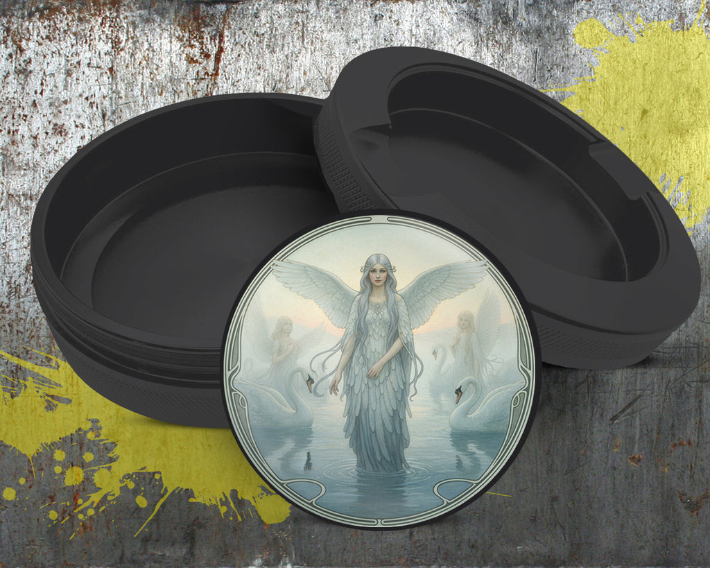 Art Nouveau Swan Angelic Vision Snus Storage Case Bottle Opener