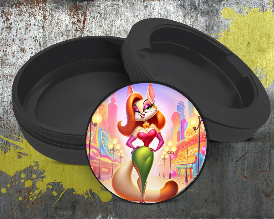 Jessica Rabbit as a Cat Grinder, Bombshell Feline Animated Snus Storage Case Bottle Opener