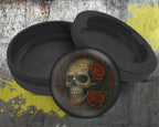 Dark Skull with Red Roses Gothic Ink Style Snus Storage Case Bottle Opener