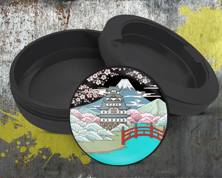 Japanese Style Traditional Landscape Sakura Snus Storage Case Bottle Opener