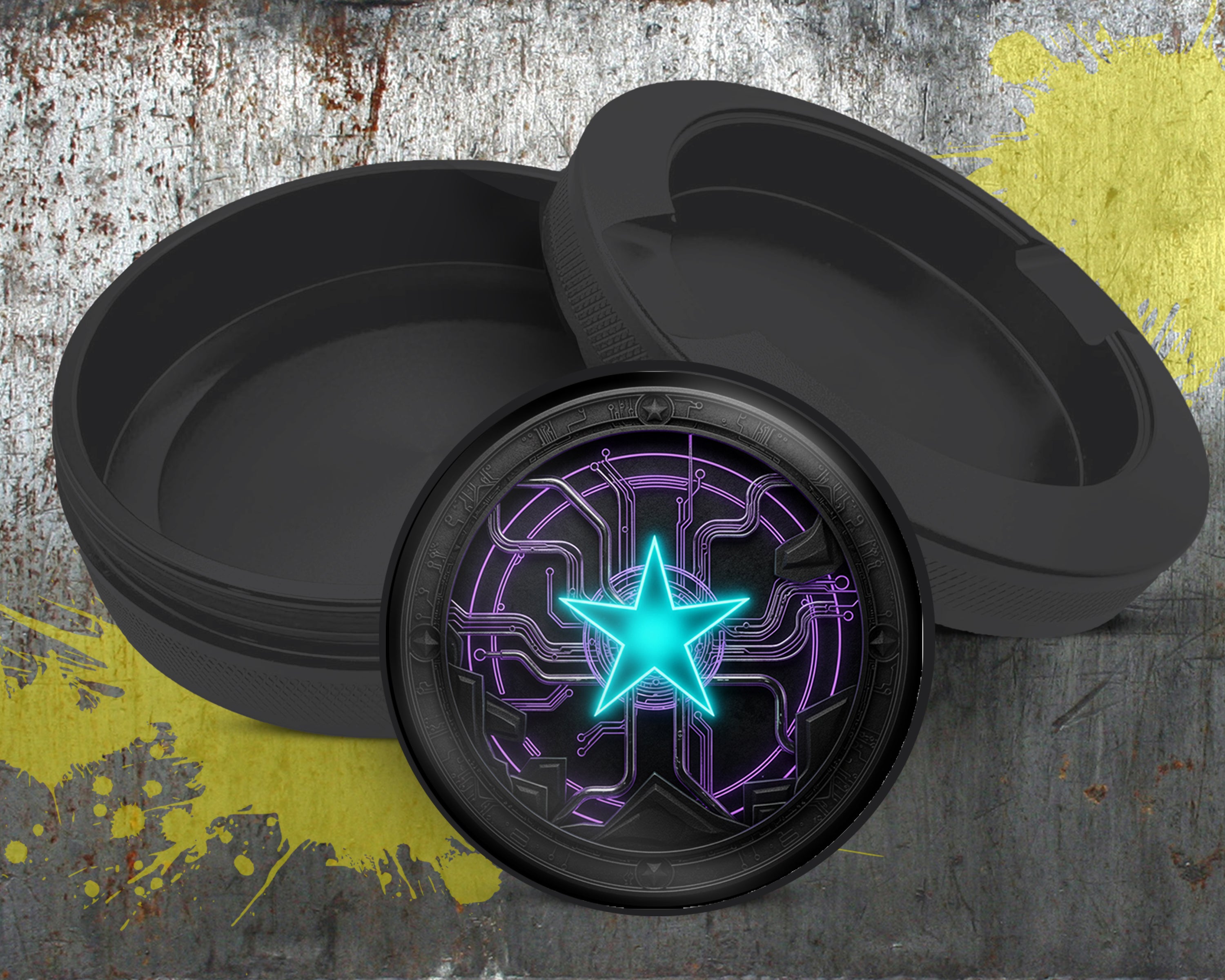 Neon Techno Star Circuit Snus Storage Case Bottle Opener