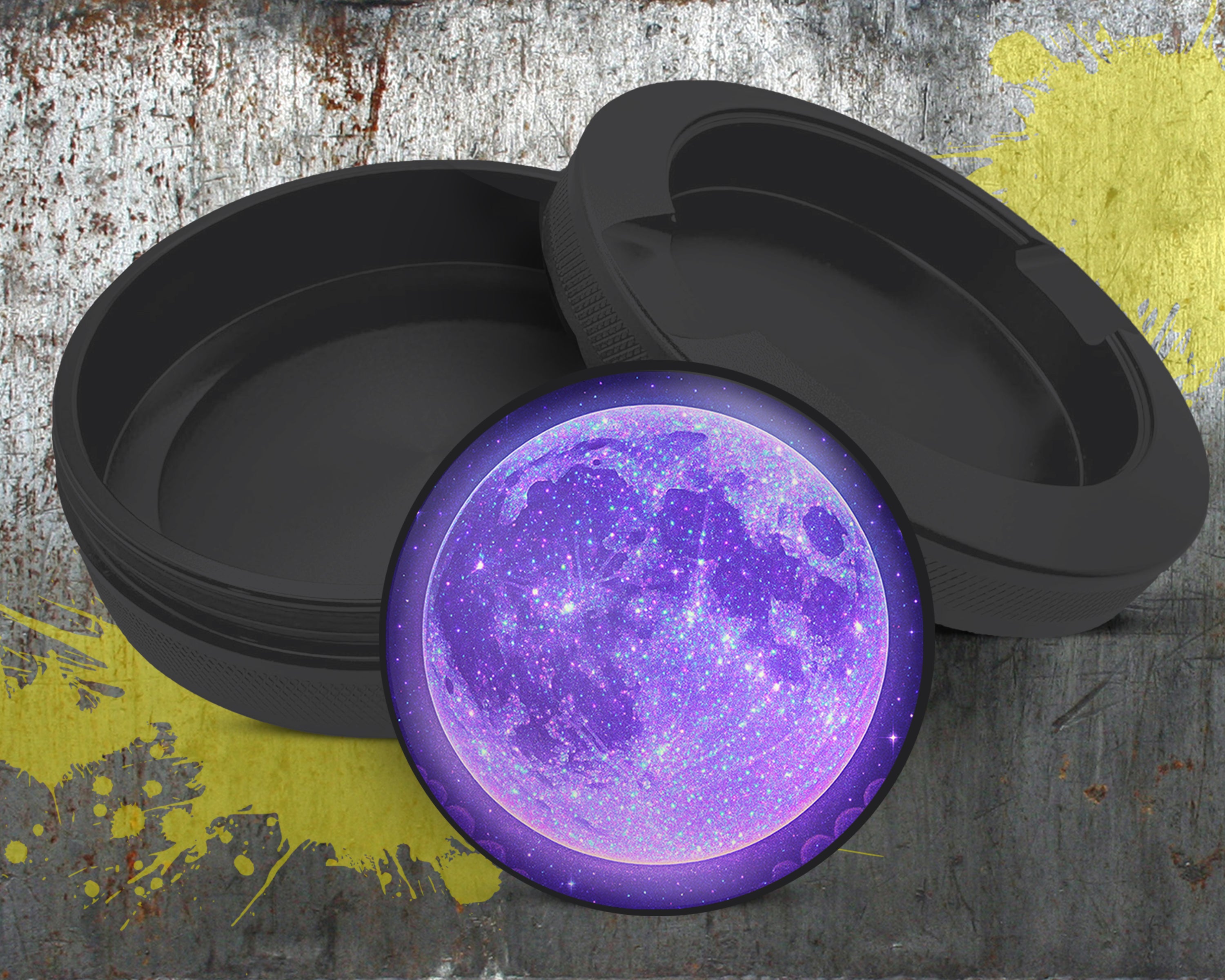 Purple Galaxy Moon with Starscape Snus Storage Case Bottle Opener