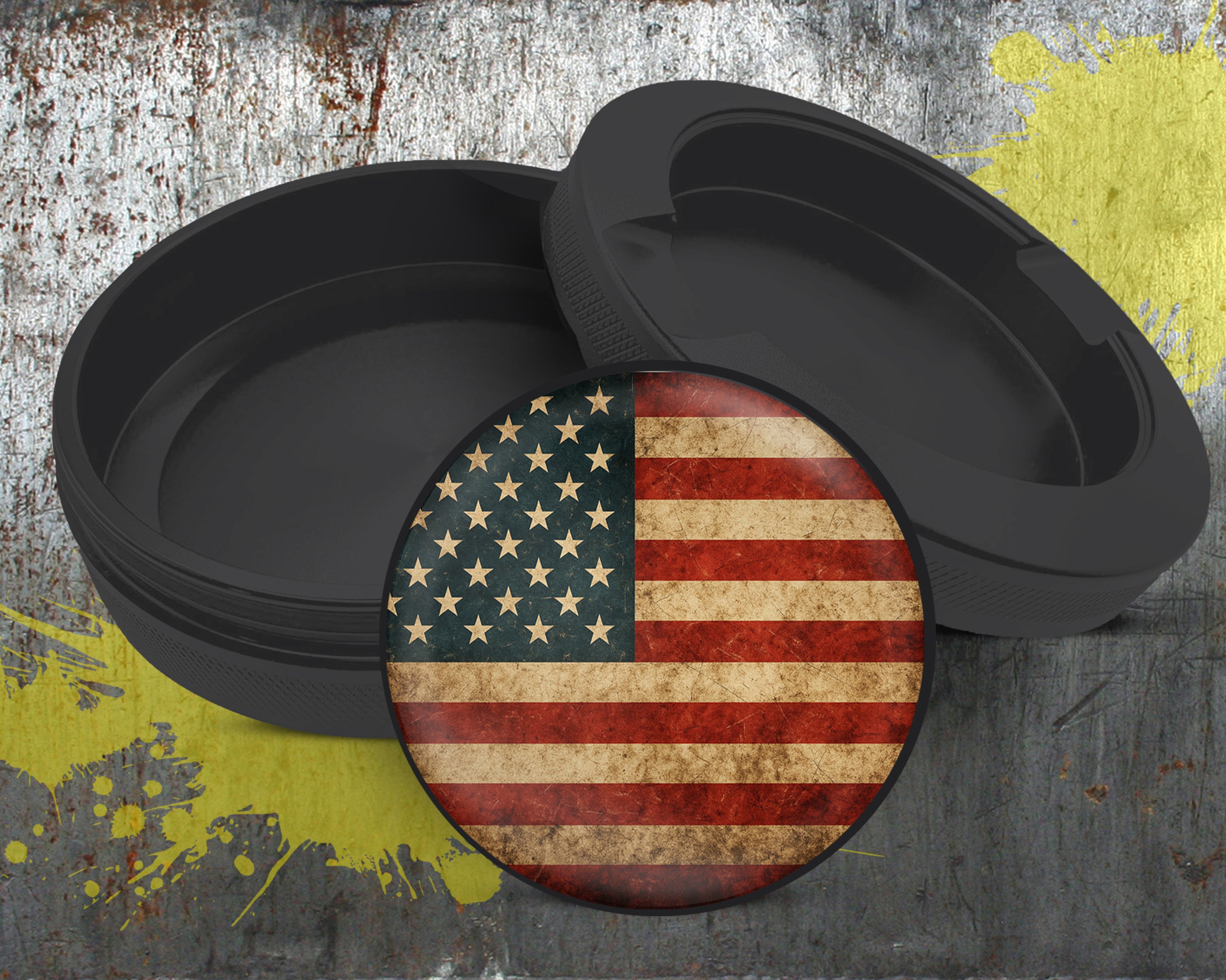 Rustic American Flag Snus Storage Case Bottle Opener