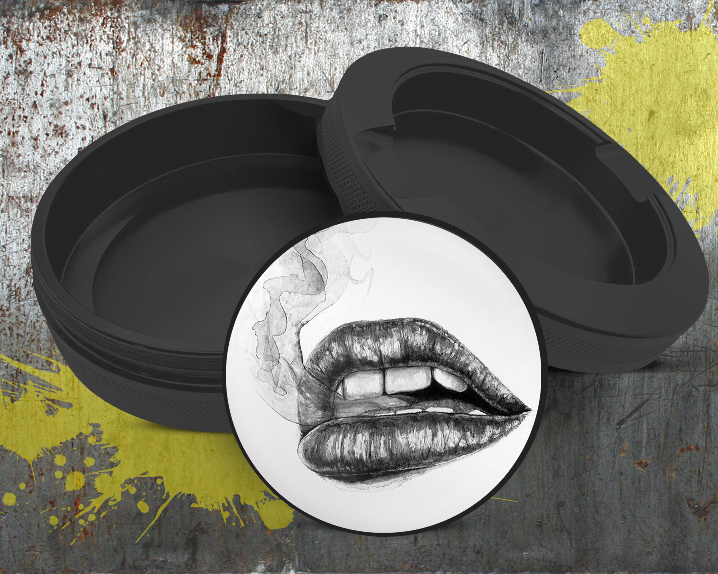 Lips Pencil Drawing Snus Storage Case Bottle Opener