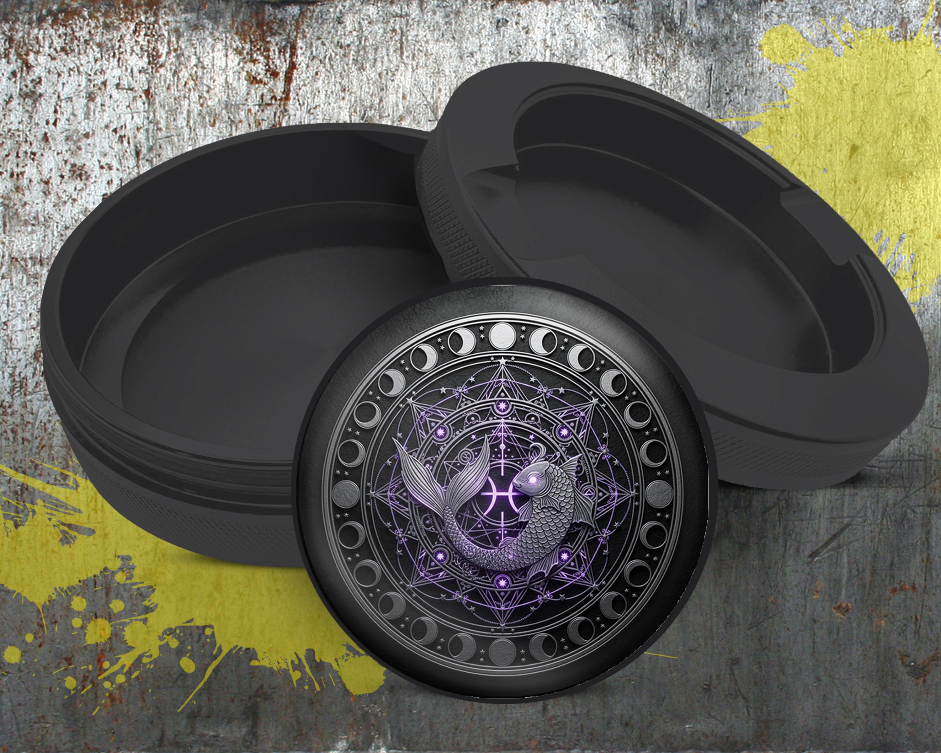 Mystic Pisces Moon Mandala Snus Storage Case Bottle Opener